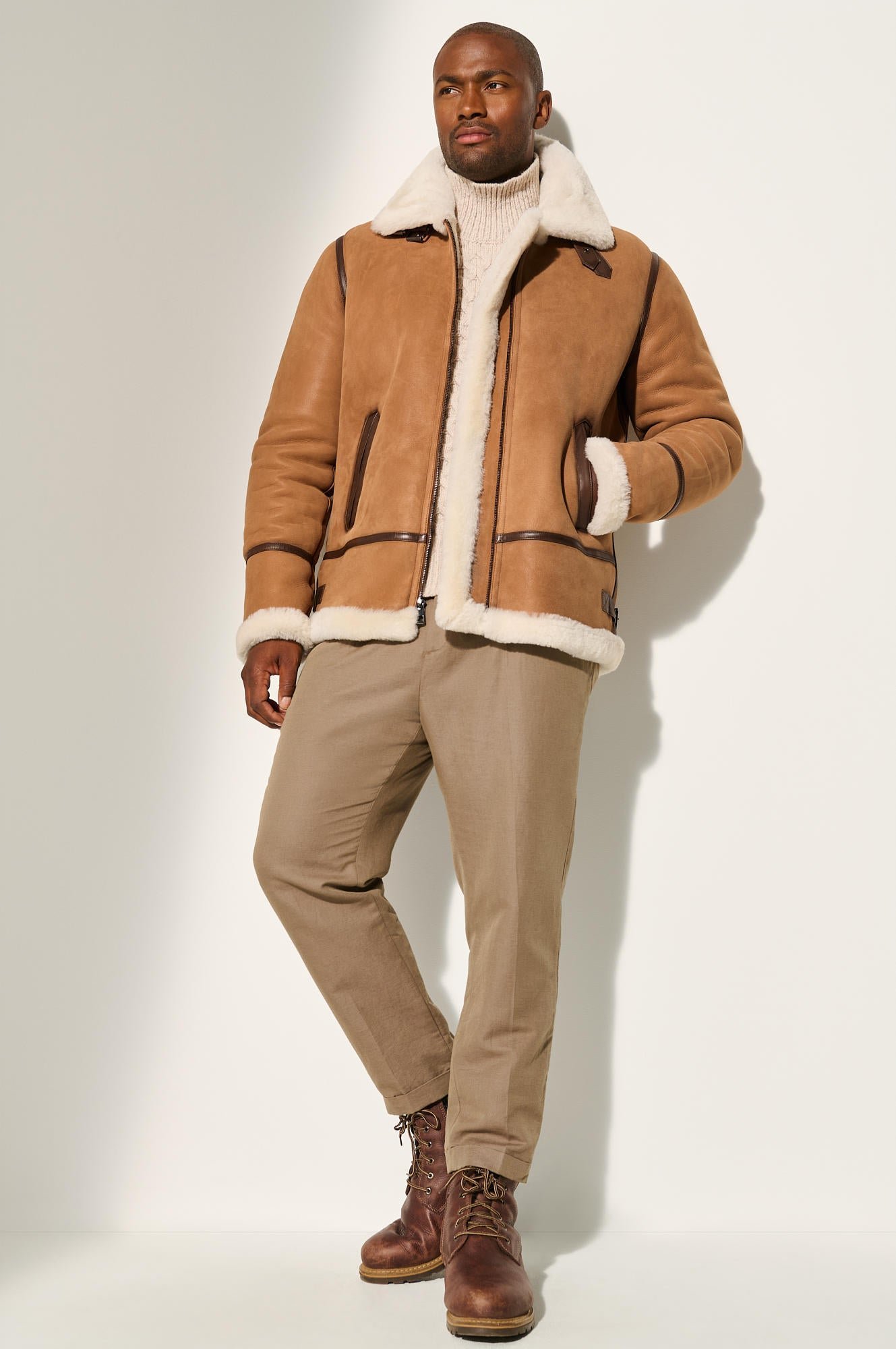 Jason Sheepskin B-3 Bomber Jacket - Image 6