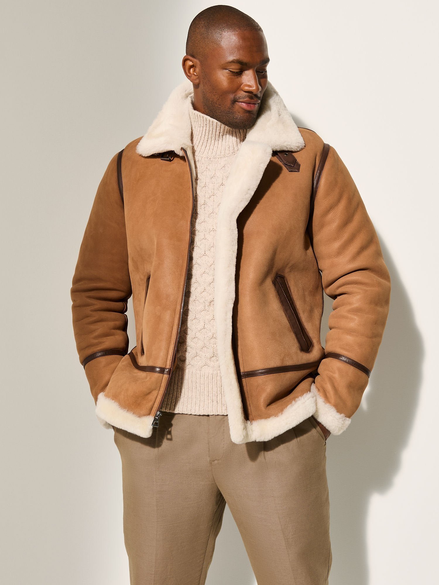 Jason Sheepskin B-3 Bomber Jacket - Image 2