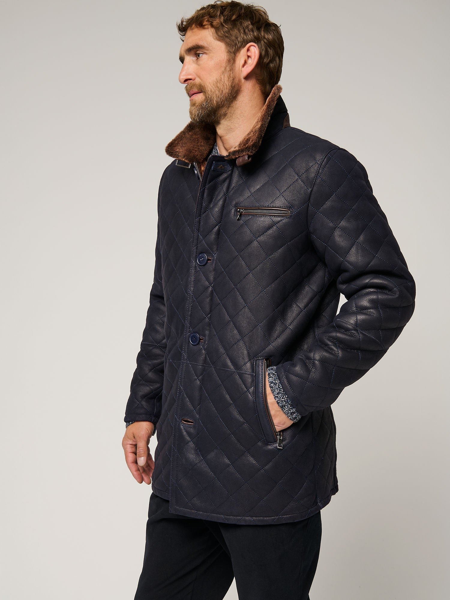 Hayes Quilted Sheepskin Coat - Image 4