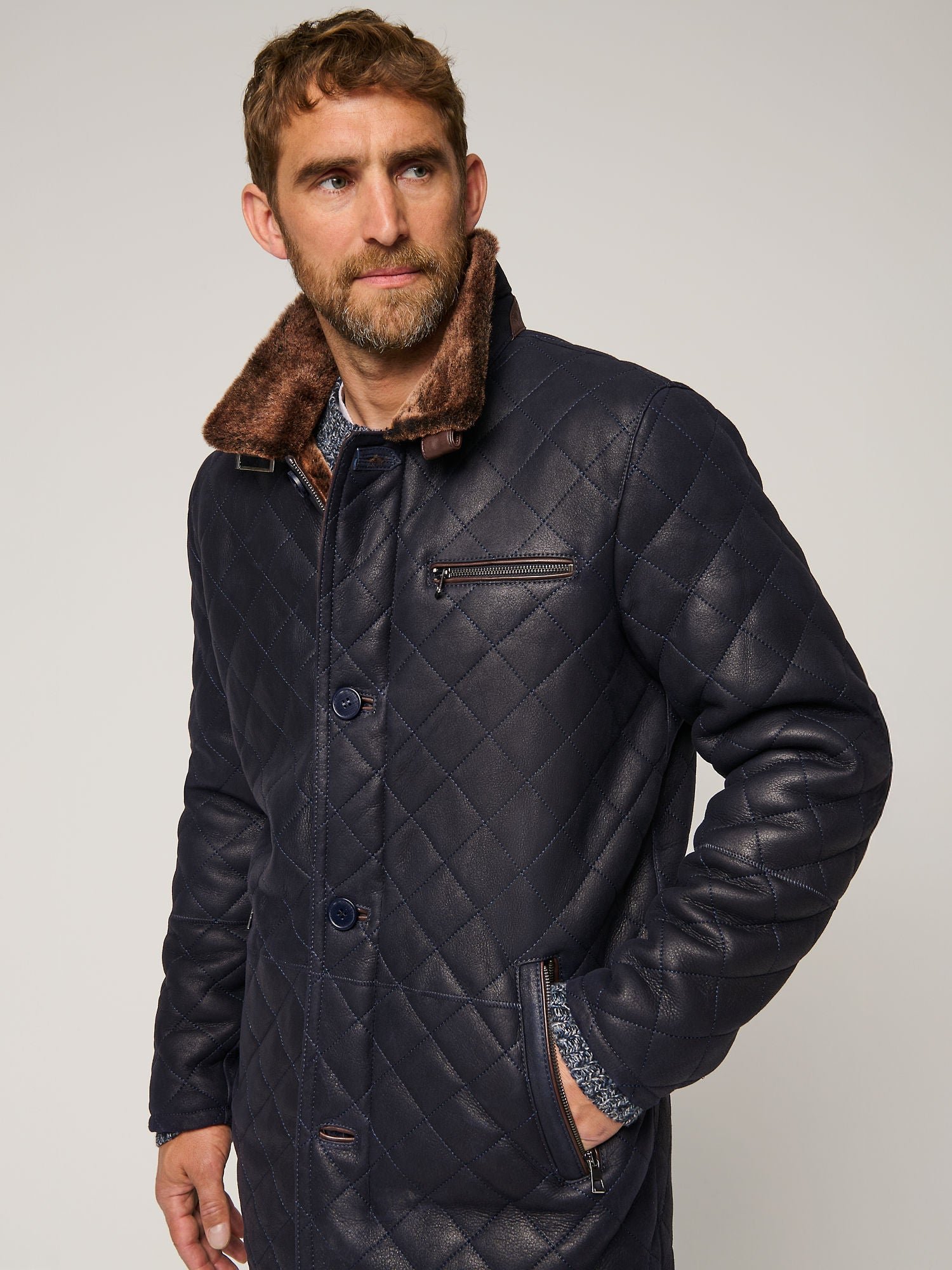 Hayes Quilted Sheepskin Coat - Image 7