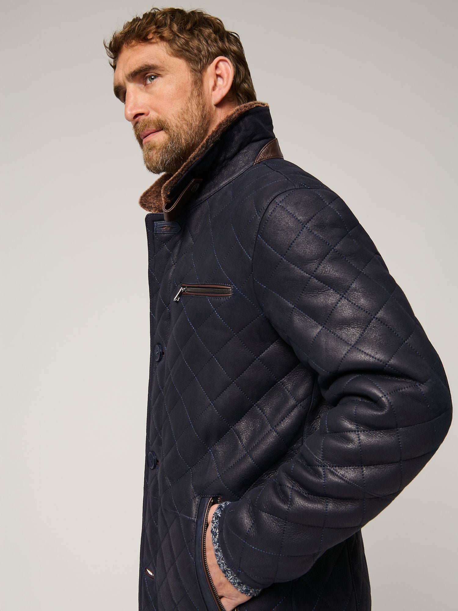 Hayes Quilted Sheepskin Coat - Image 2
