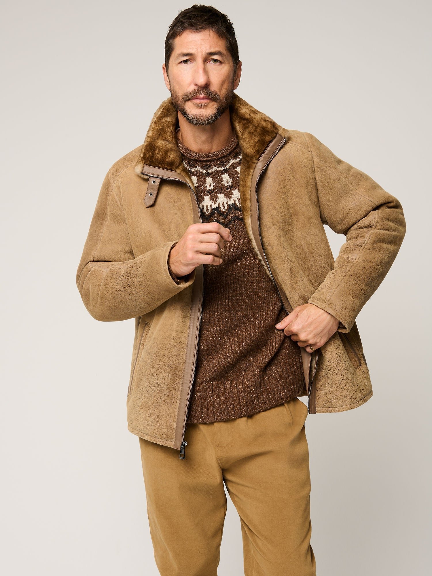 Lance Distressed Sheepskin Jacket