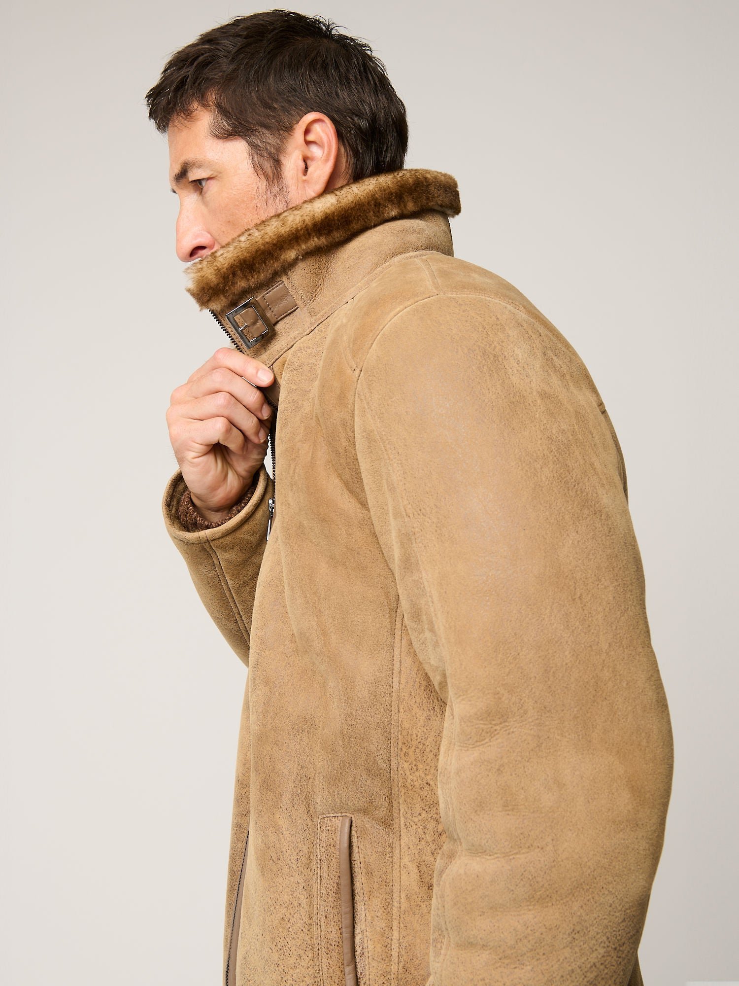 Lance Distressed Sheepskin Jacket - Image 7