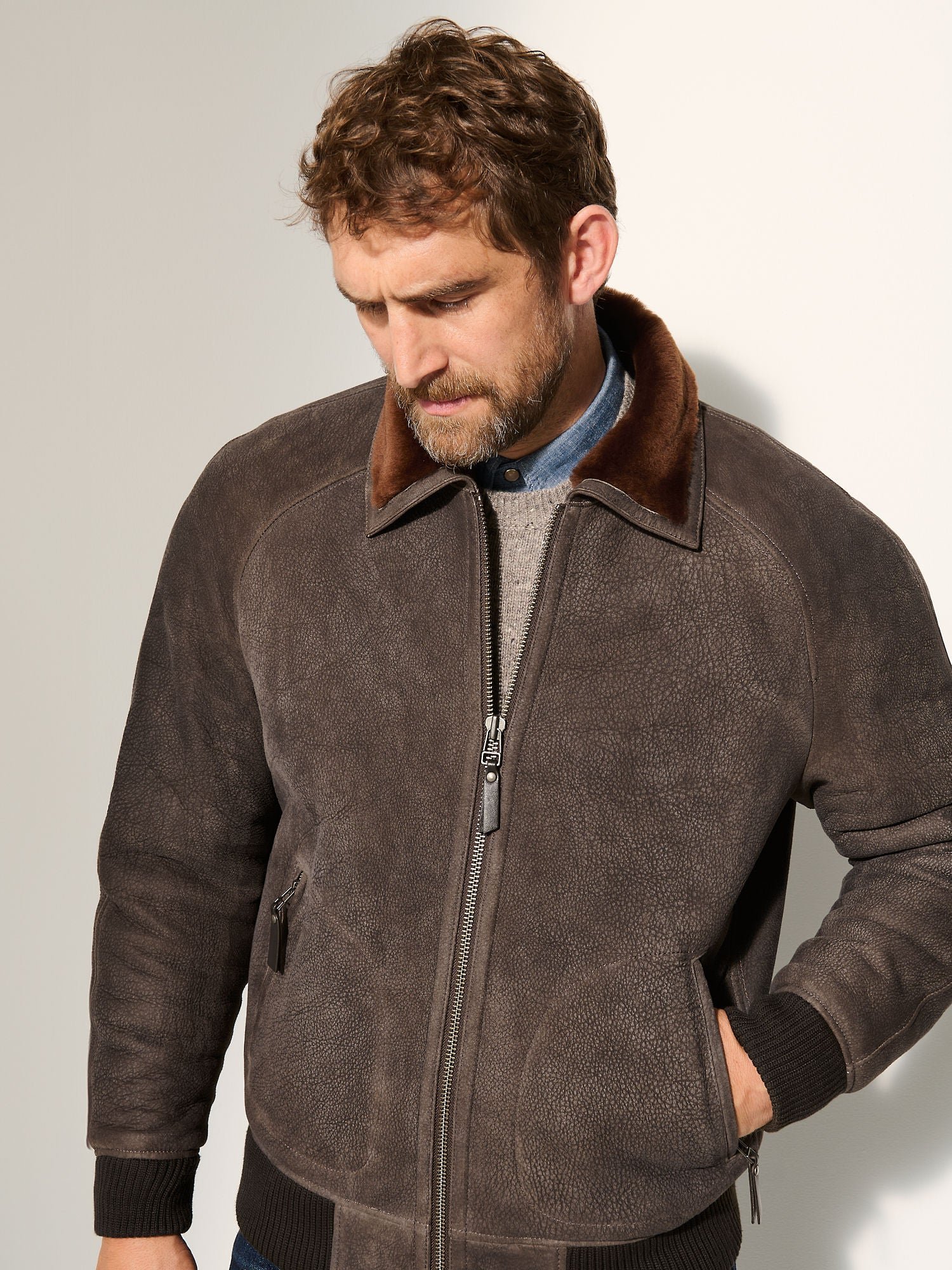 Cyrus Sheepskin Bomber Jacket - Image 3