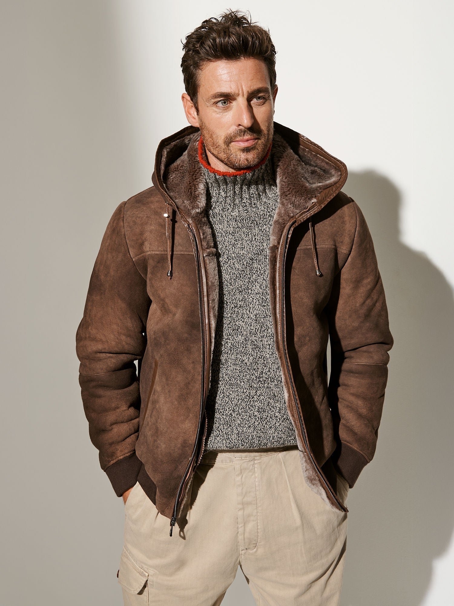 Luke Hooded Sheepskin Jacket