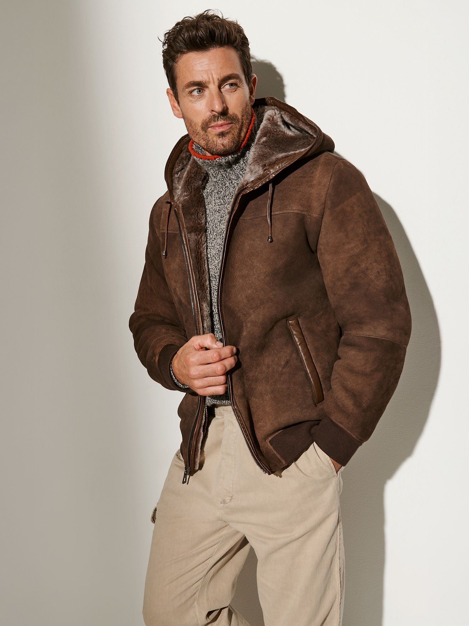 Luke Hooded Sheepskin Jacket - Image 5