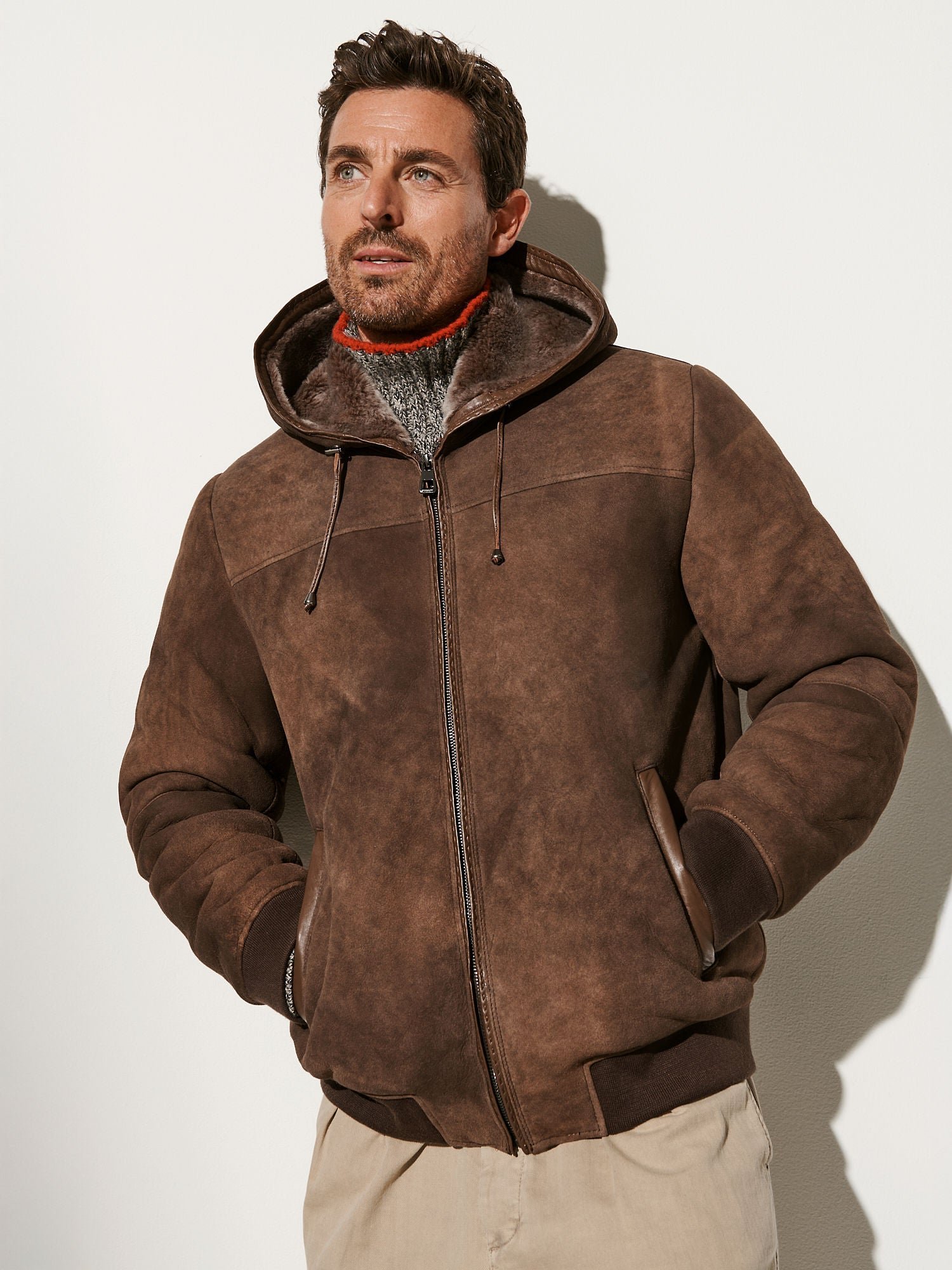 Luke Hooded Sheepskin Jacket - Image 6