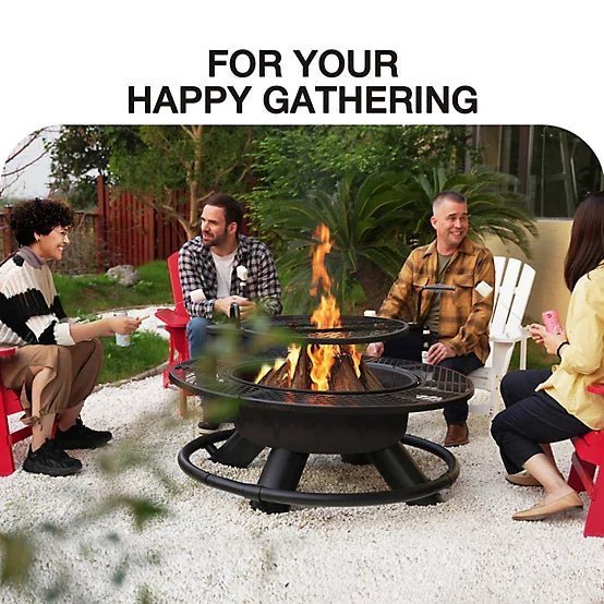 Red Mountain Valley 47 in. Wood-Burning Fire Pit with Adjustable BBQ Grate, Deer Head - Image 2