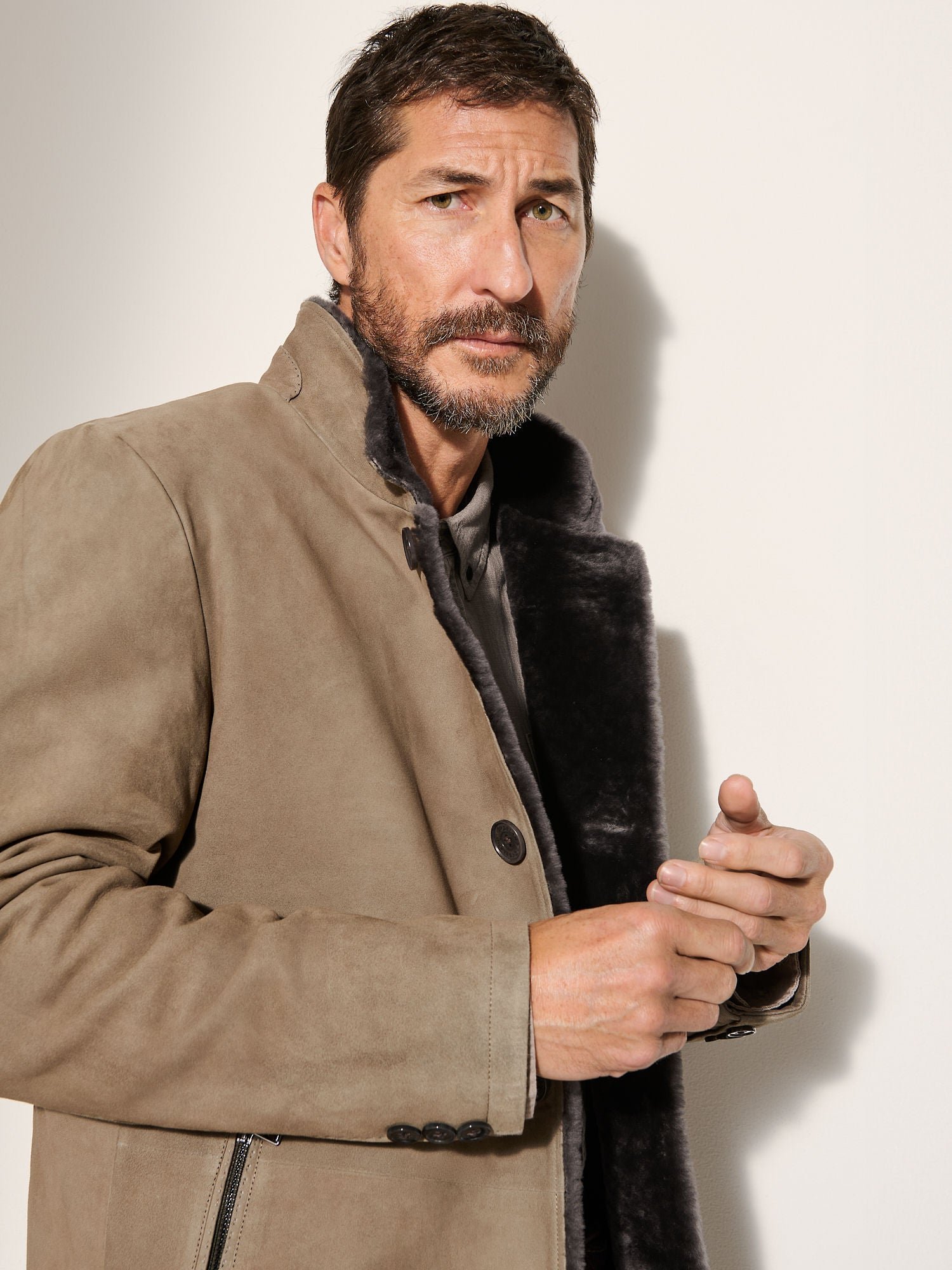 Austin Suede Leather Blazer with Shearling Lining - Image 6
