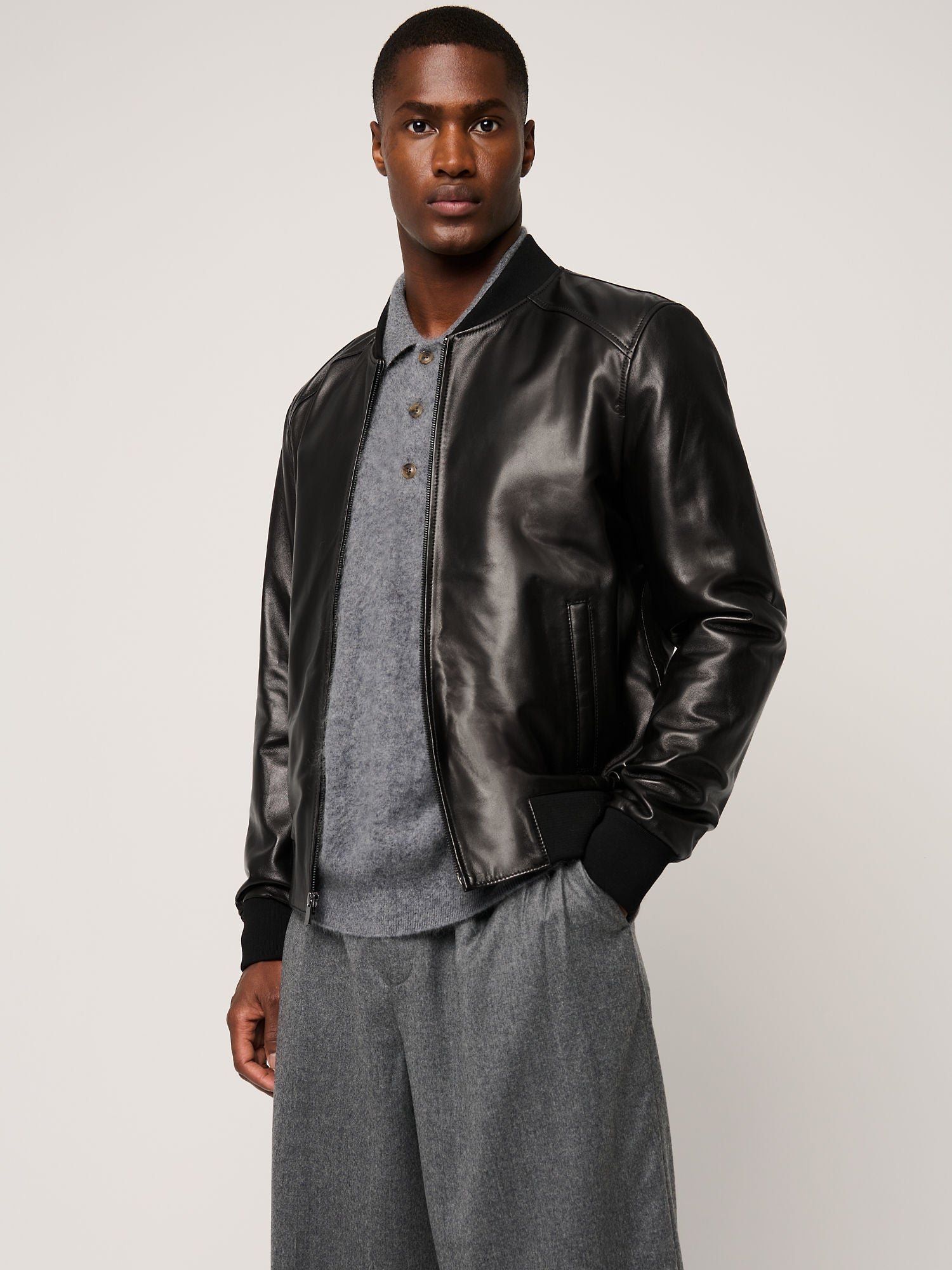 Rocco Leather Baseball Jacket - Image 7