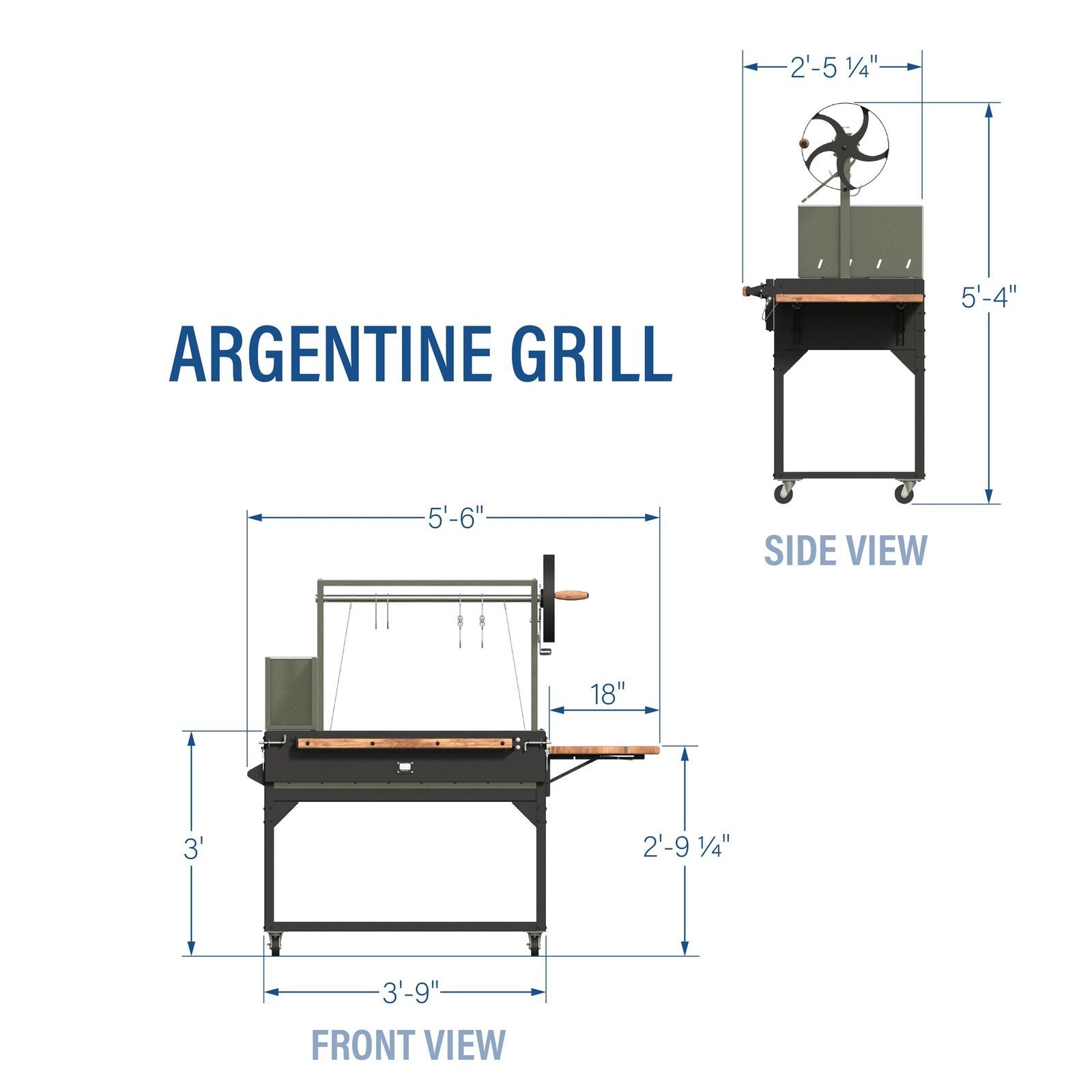 Premium Argentine/Santa Maria BBQ Grill with Wood Fire and Charcoal Grill - Image 13