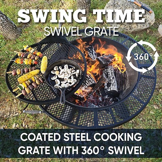 Even Embers 44 in. Round Charcoal/Wood-Burning Fire Pit with Cooking Grate - Image 4