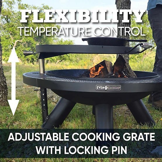 Even Embers 44 in. Round Charcoal/Wood-Burning Fire Pit with Cooking Grate - Image 5