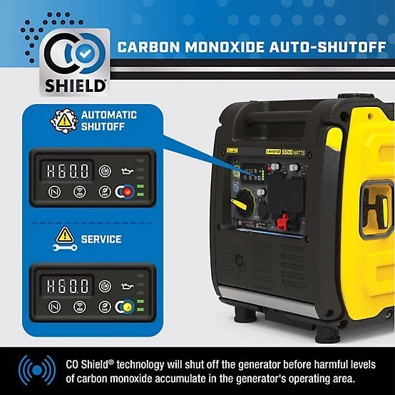 New!Champion Power Equipment 5500Watt Wireless Remote Start RV Ready Portable Inverter Generator with Quiet Technology & CO Shield - Image 4