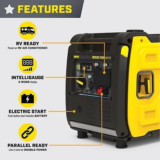 New!Champion Power Equipment 5500Watt Wireless Remote Start RV Ready Portable Inverter Generator with Quiet Technology & CO Shield - Image 2