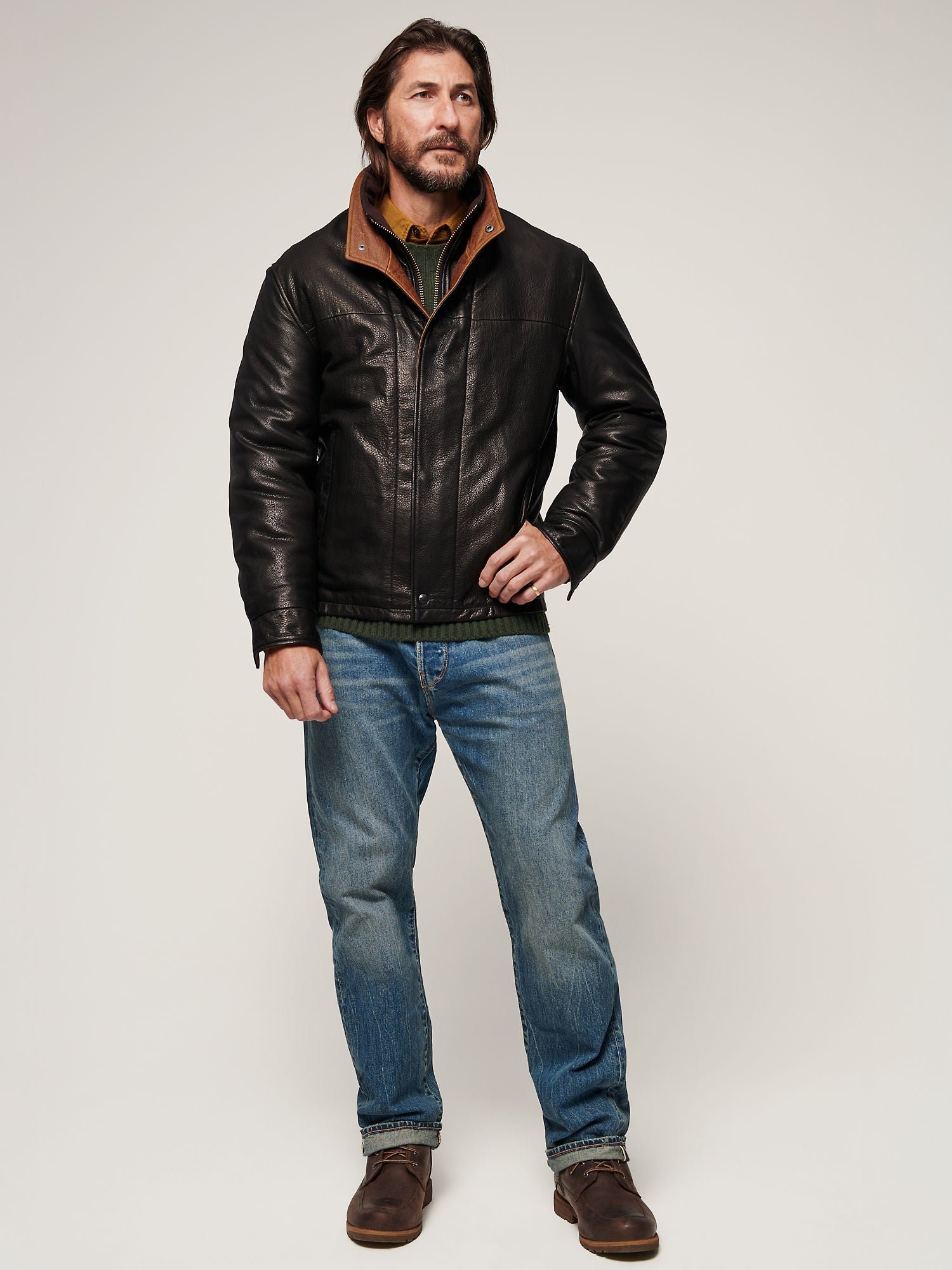 Romano Black Leather Jacket - Image 4