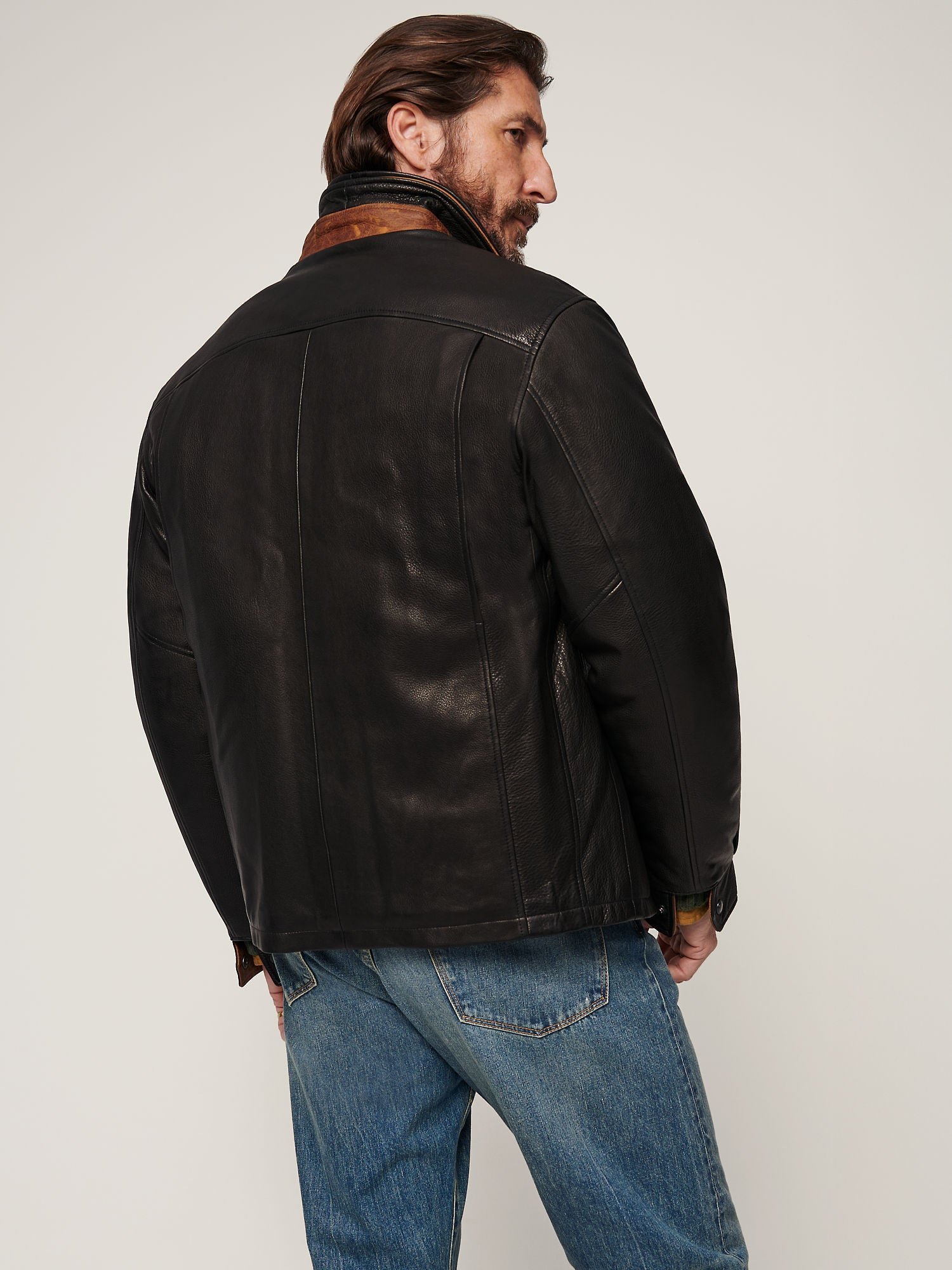 Romano Black Leather Jacket - Image 2