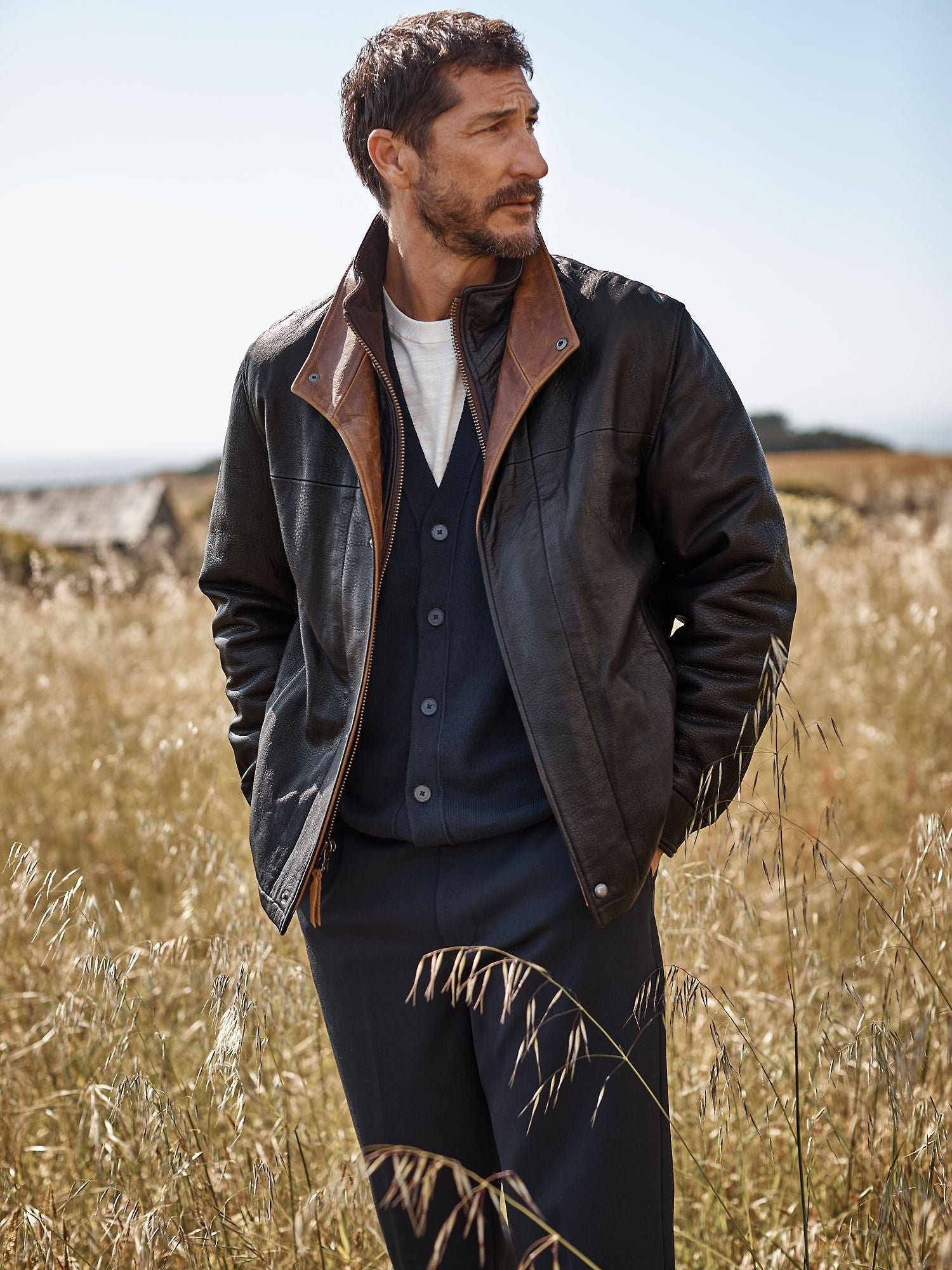 Romano Black Leather Jacket - Image 9