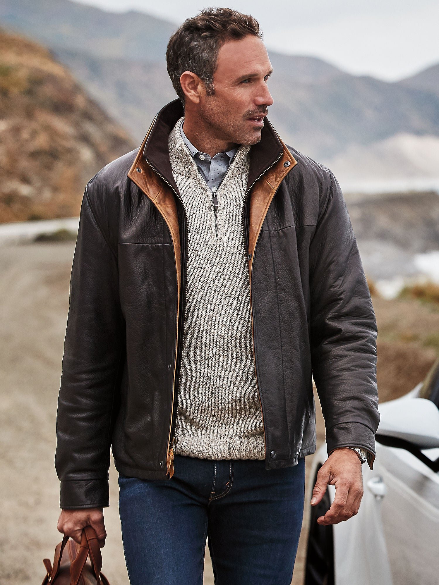 Romano Black Leather Jacket - Image 3