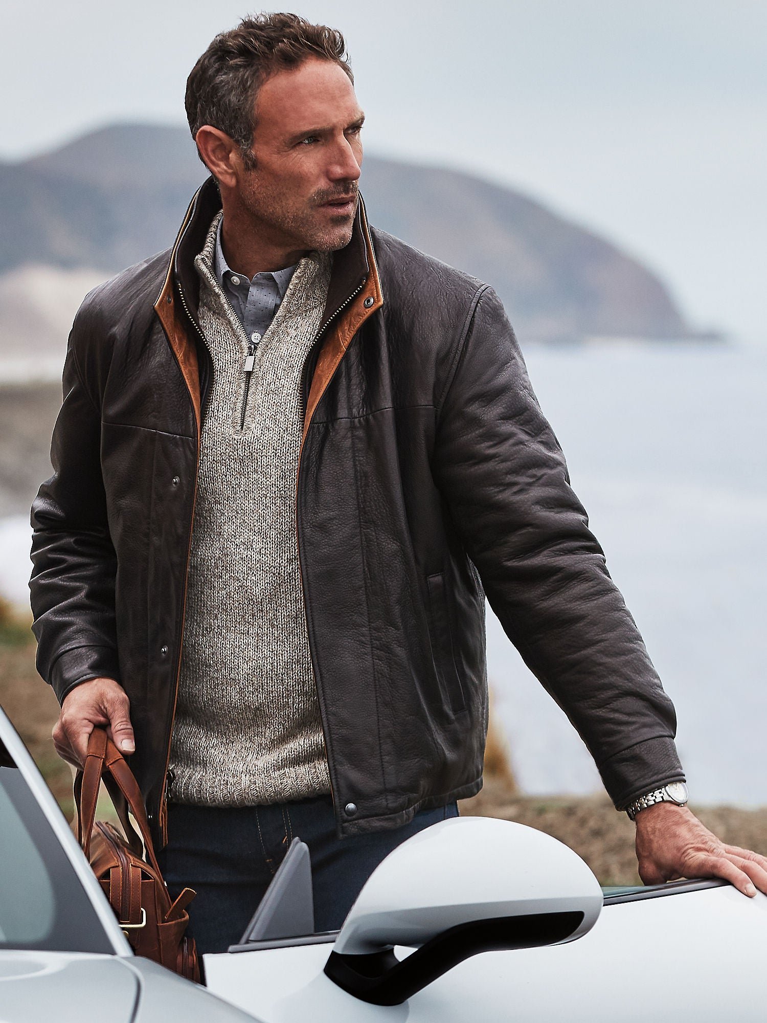 Romano Black Leather Jacket - Image 6