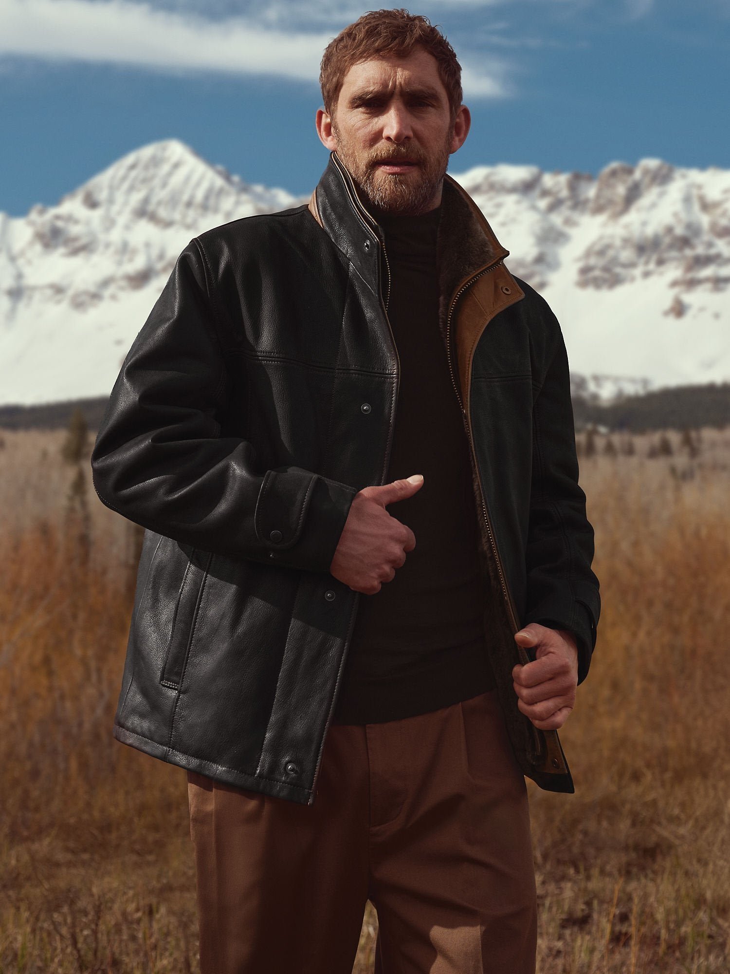 Jack Frost Leather Coat with Shearling Lining - Image 6