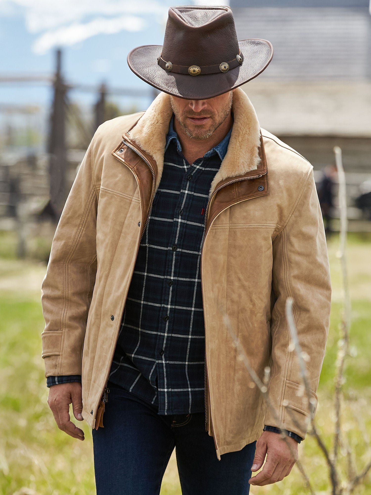 Jack Frost Palomino Edition Leather Coat with Shearling Lining - Image 4