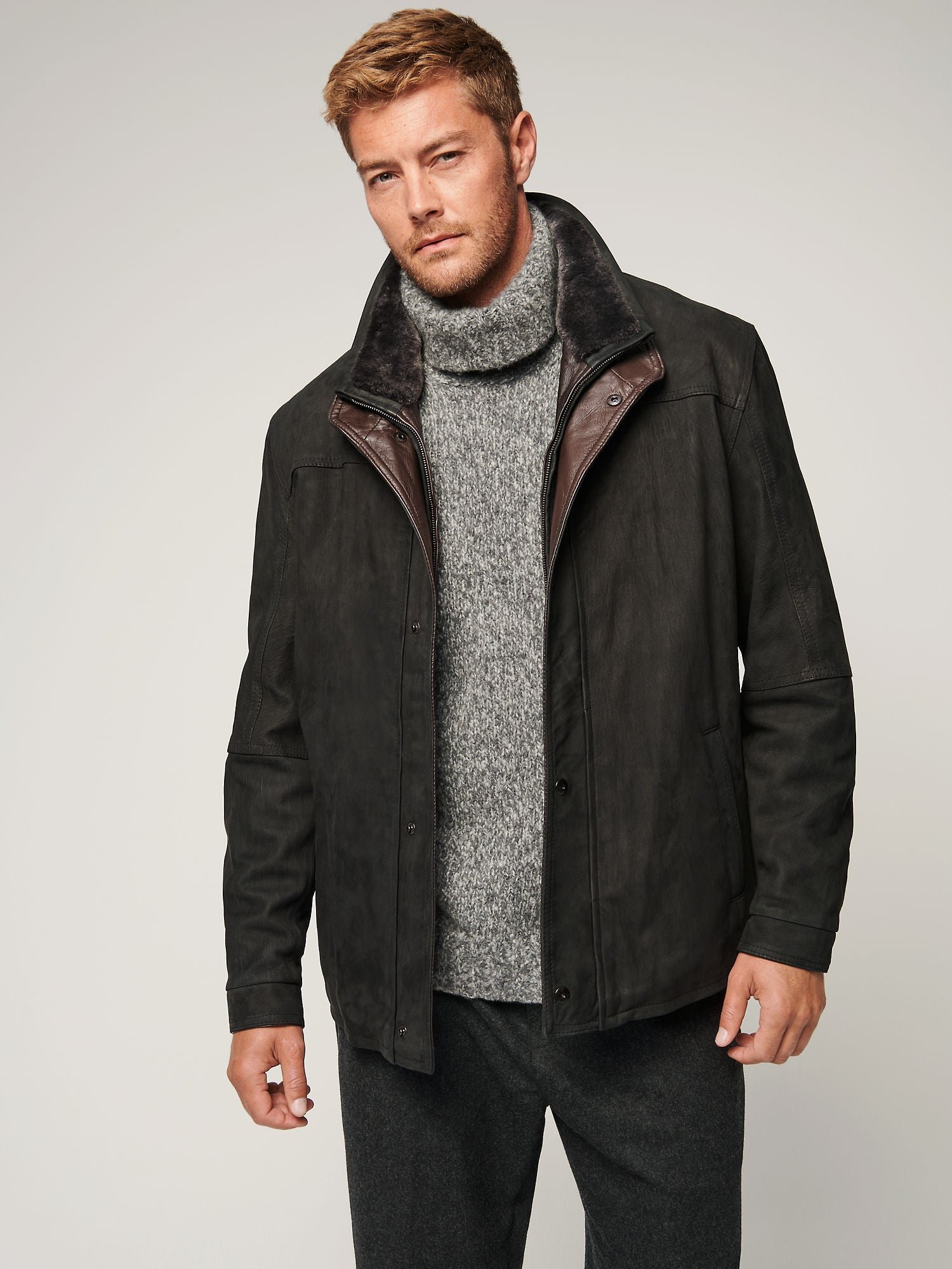 James Buffed Leather Jacket