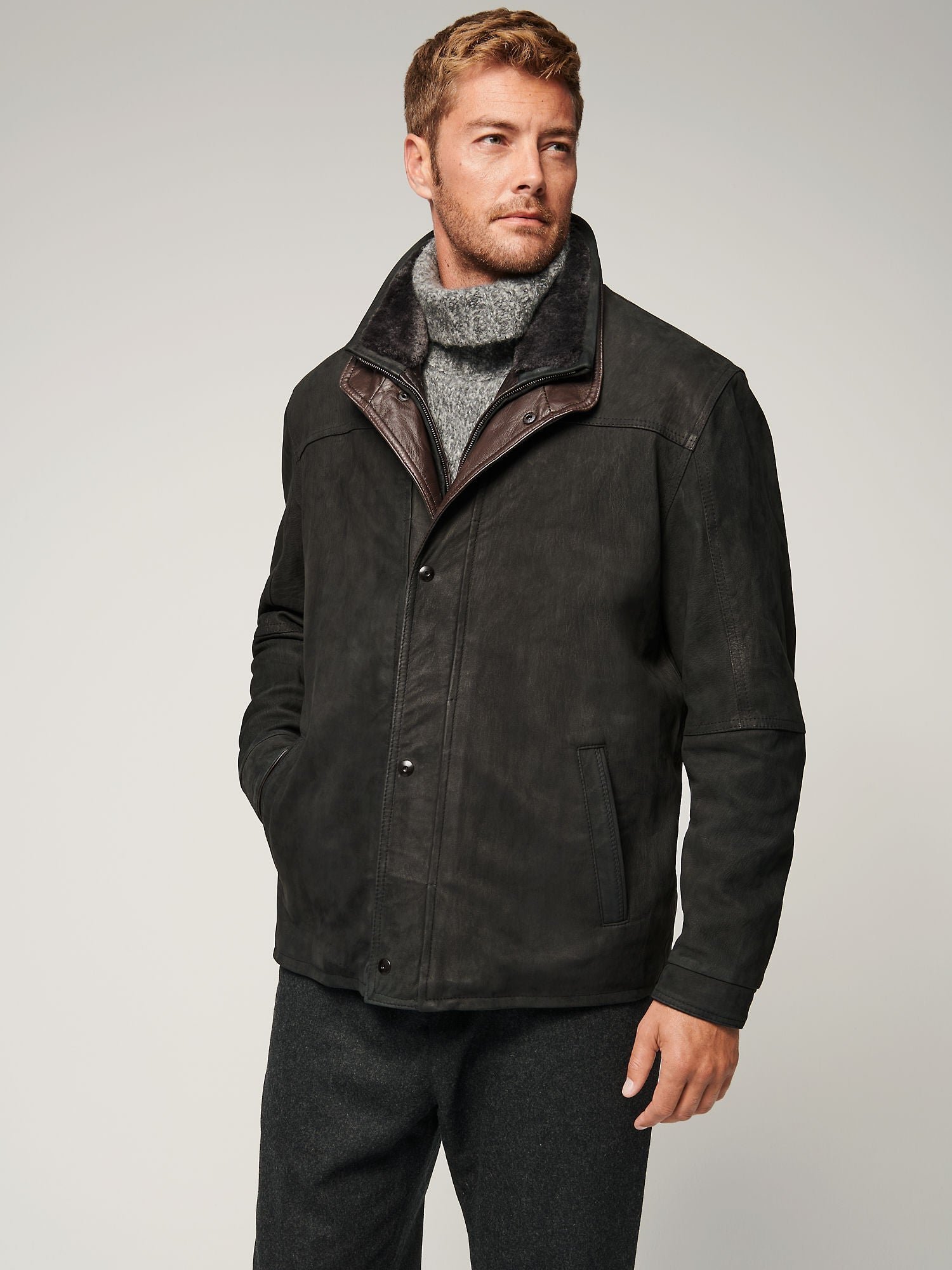 James Buffed Leather Jacket - Image 5