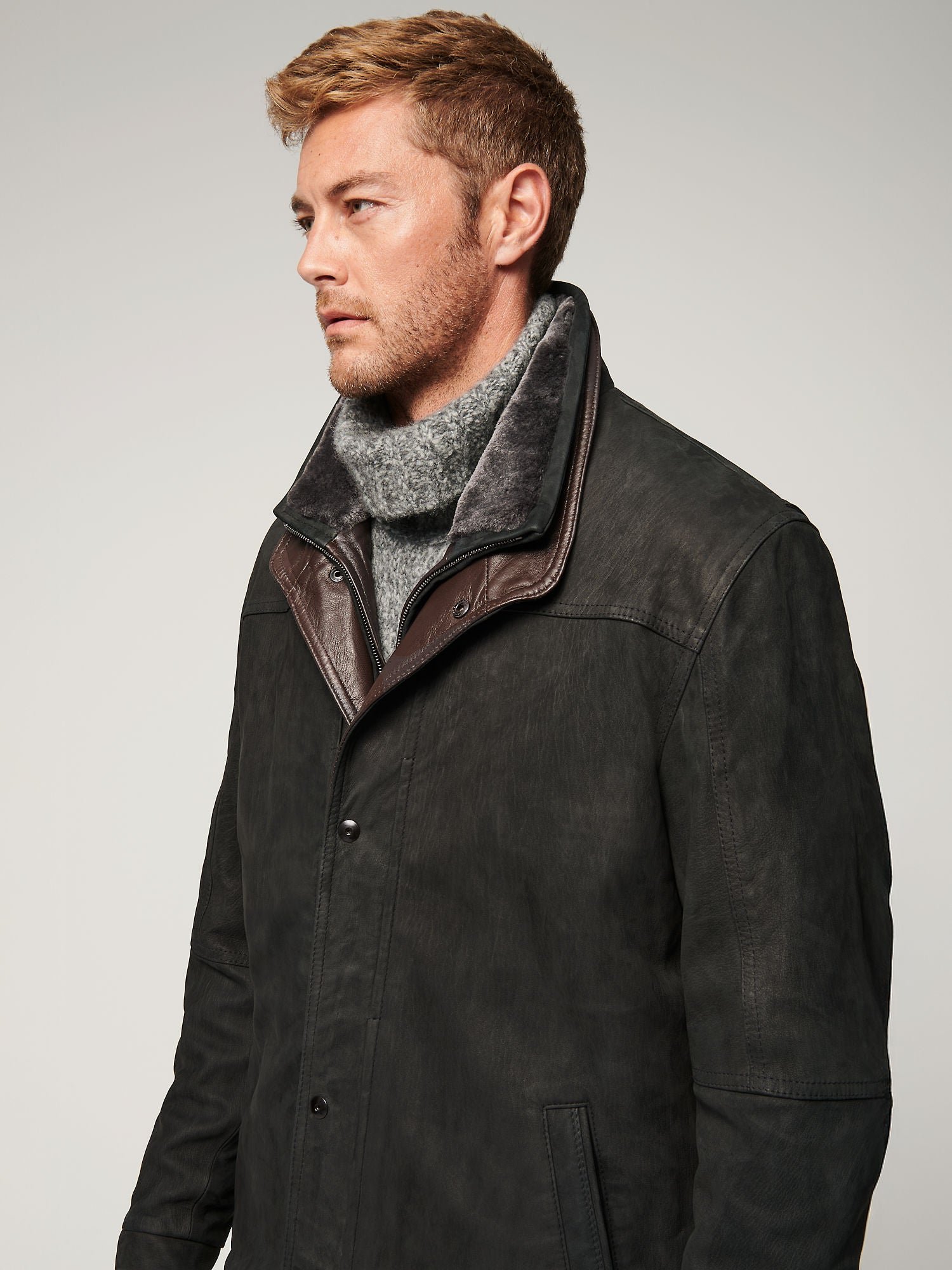 James Buffed Leather Jacket - Image 4