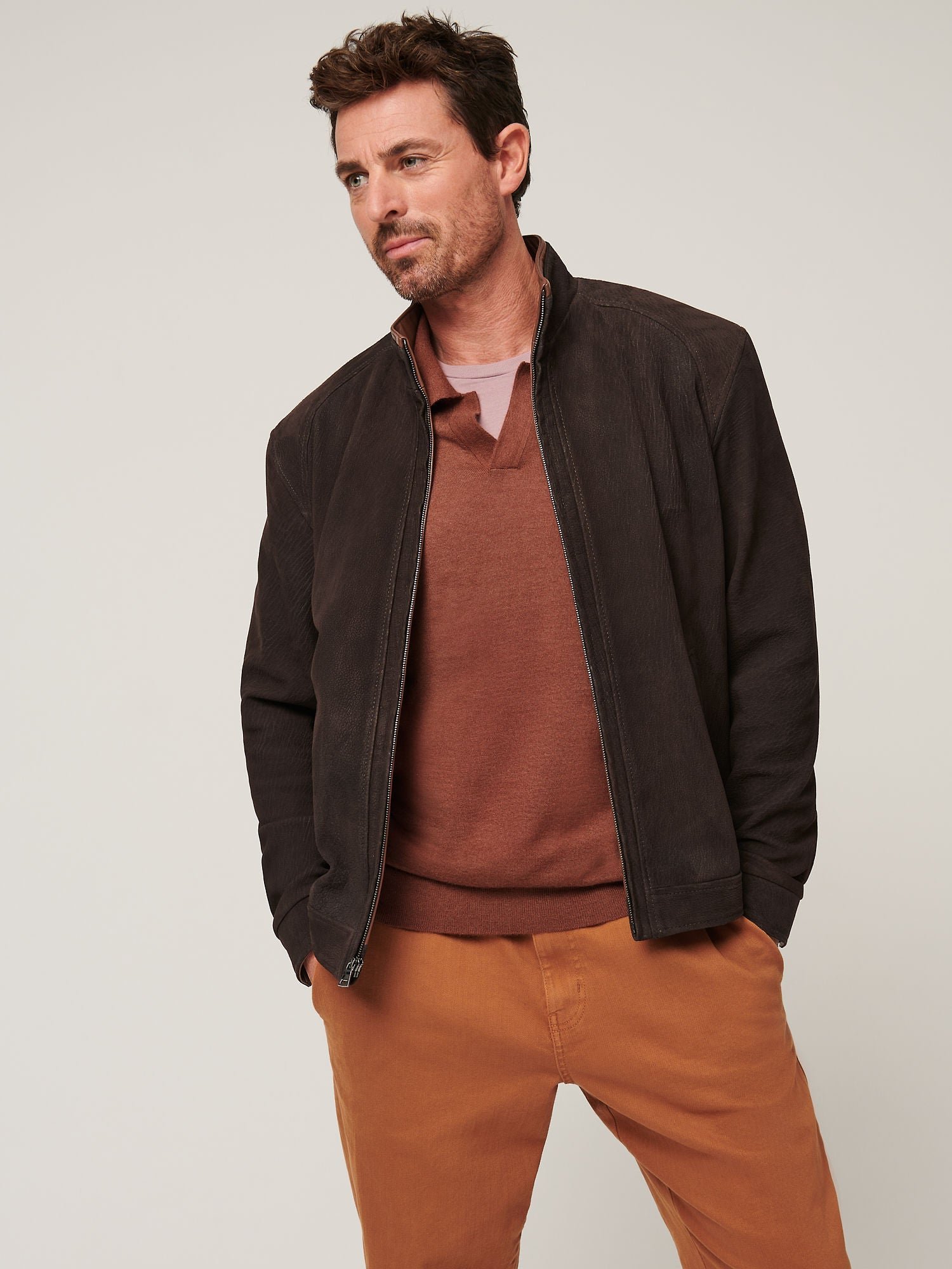 Zachary Distressed Leather Jacket - Image 3