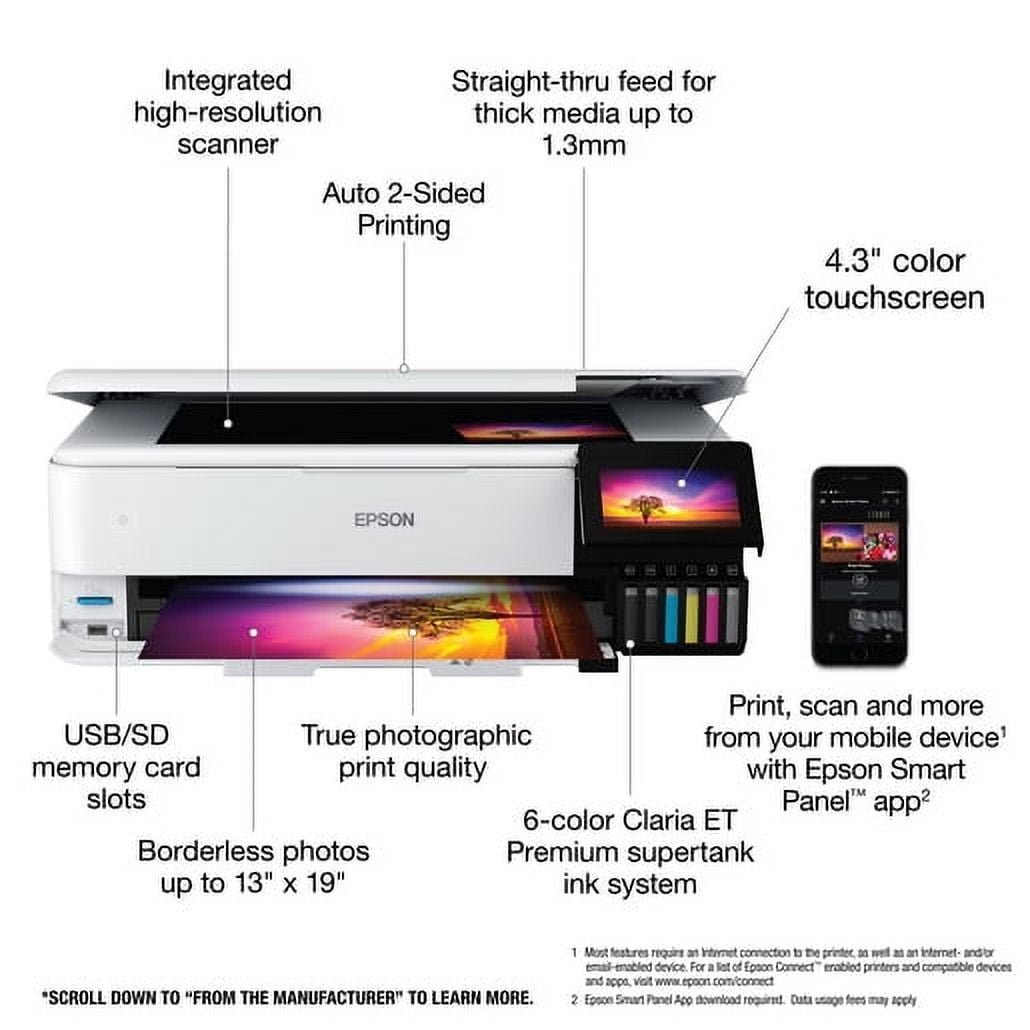 Epson EcoTank Photo ET-8550 All-in-One Wide-format Supertank Printer - Image 3