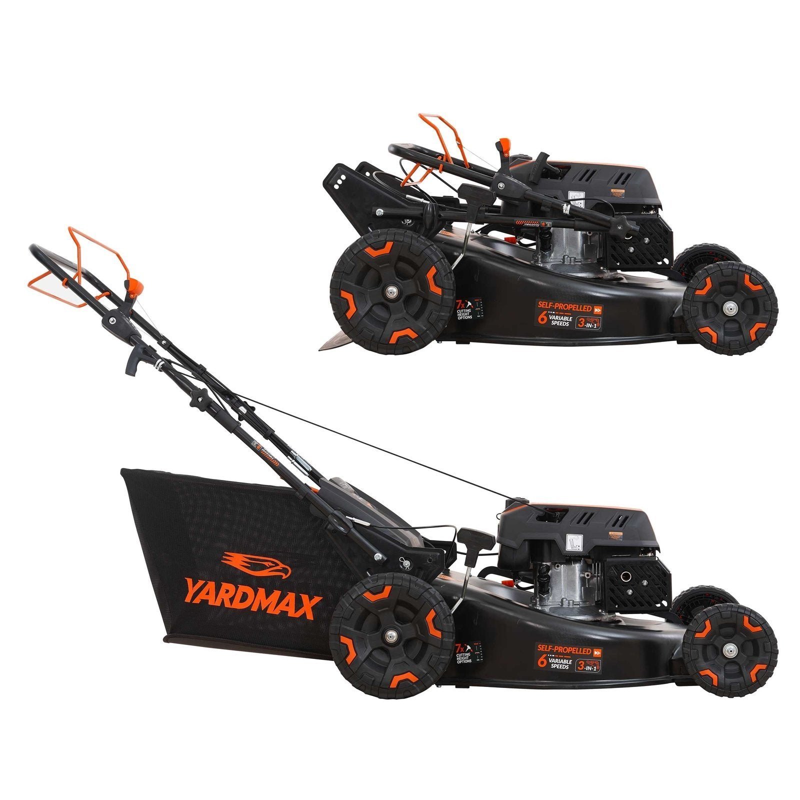 24 in. 201 cc SELECT PACE 6 Speed CVT High Wheel RWD 3-in-1 Gas Walk Behind Self Propelled Lawn Mower W/ Recoil Start - Image 12