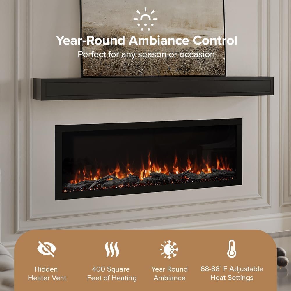 Modern Ember Highmark 60-Inch Smart Linear Electric Fireplace, WiFi & 10-Color Flames - Image 30