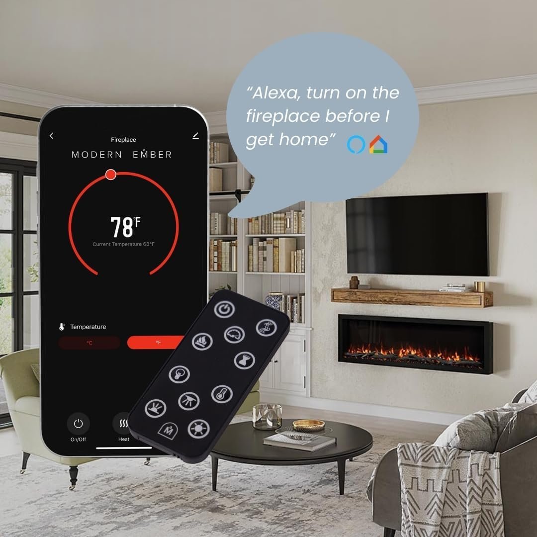 Modern Ember Highmark 60-Inch Smart Linear Electric Fireplace, WiFi & 10-Color Flames - Image 54