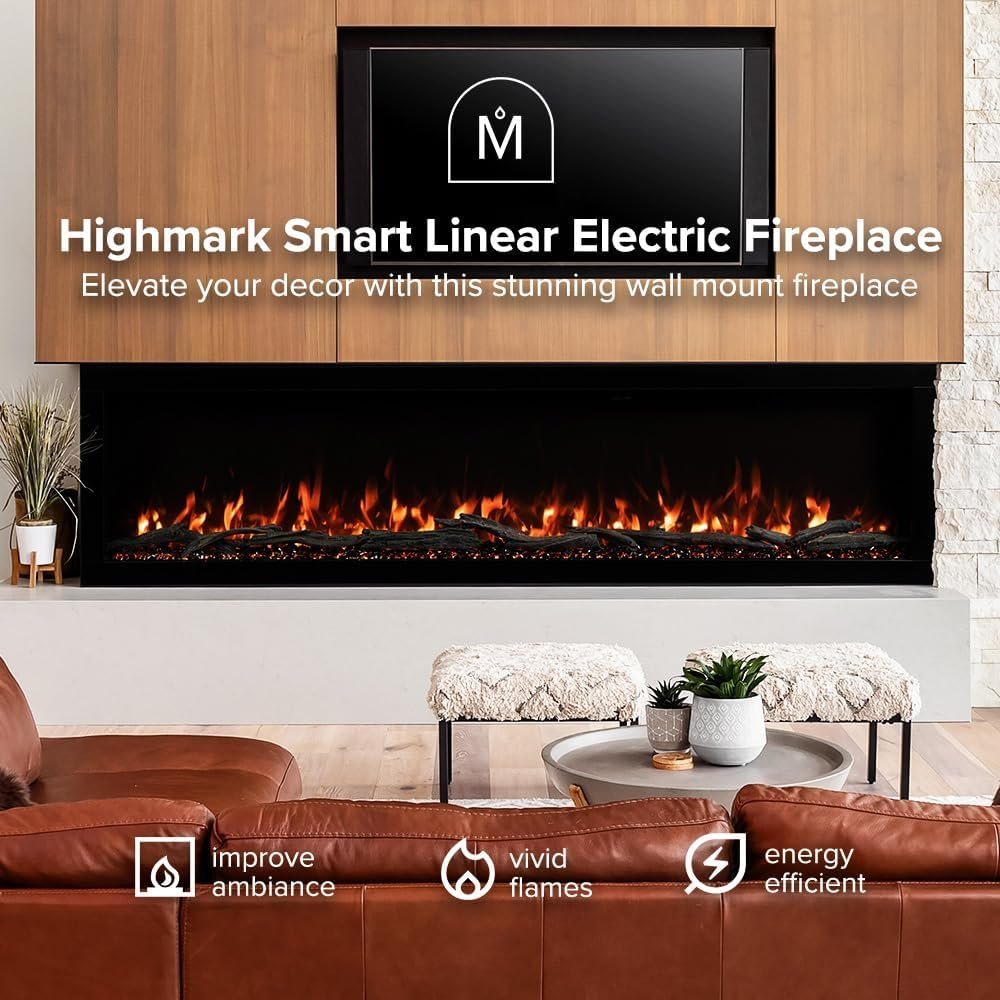 Modern Ember Highmark 60-Inch Smart Linear Electric Fireplace, WiFi & 10-Color Flames - Image 38