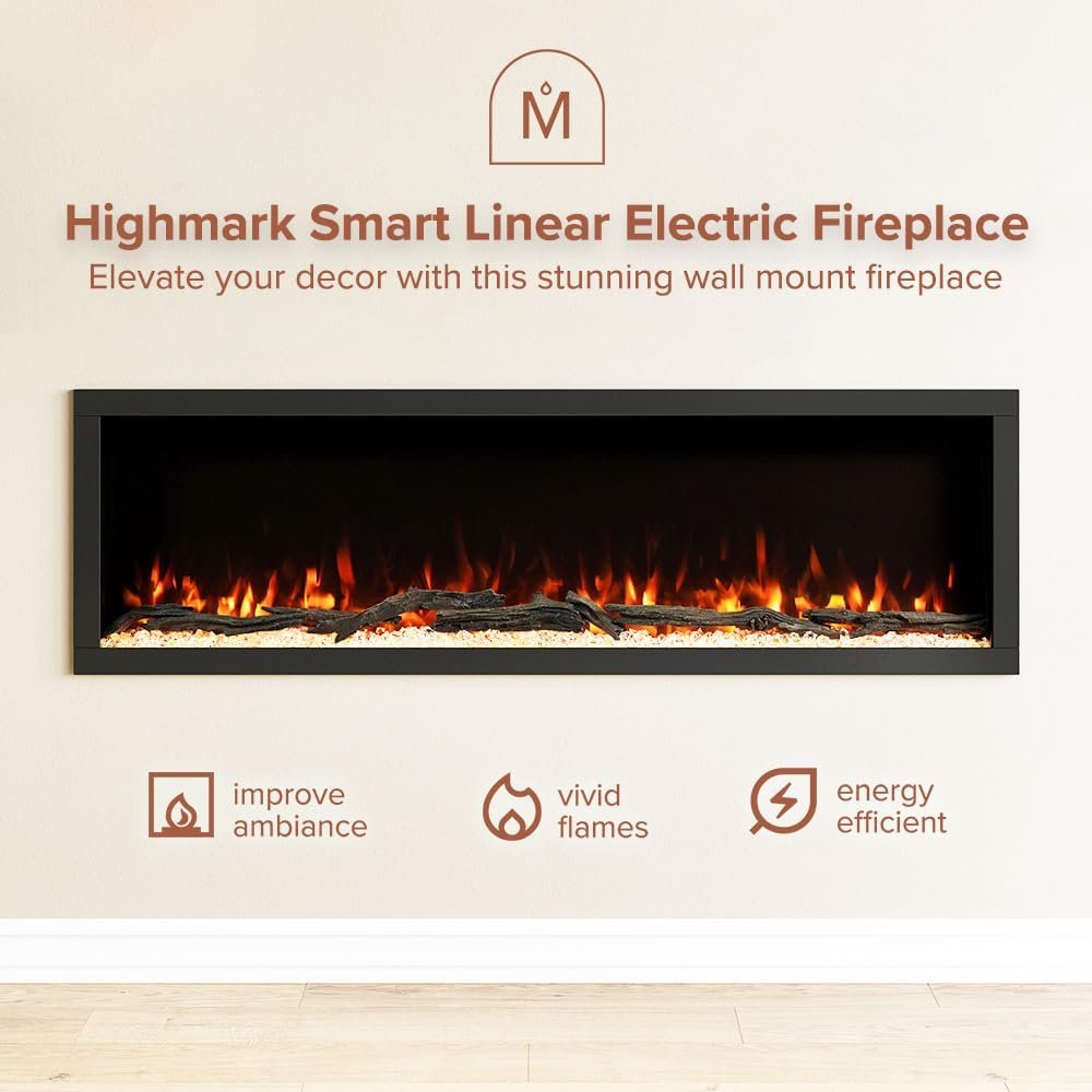 Modern Ember Highmark 60-Inch Smart Linear Electric Fireplace, WiFi & 10-Color Flames - Image 50