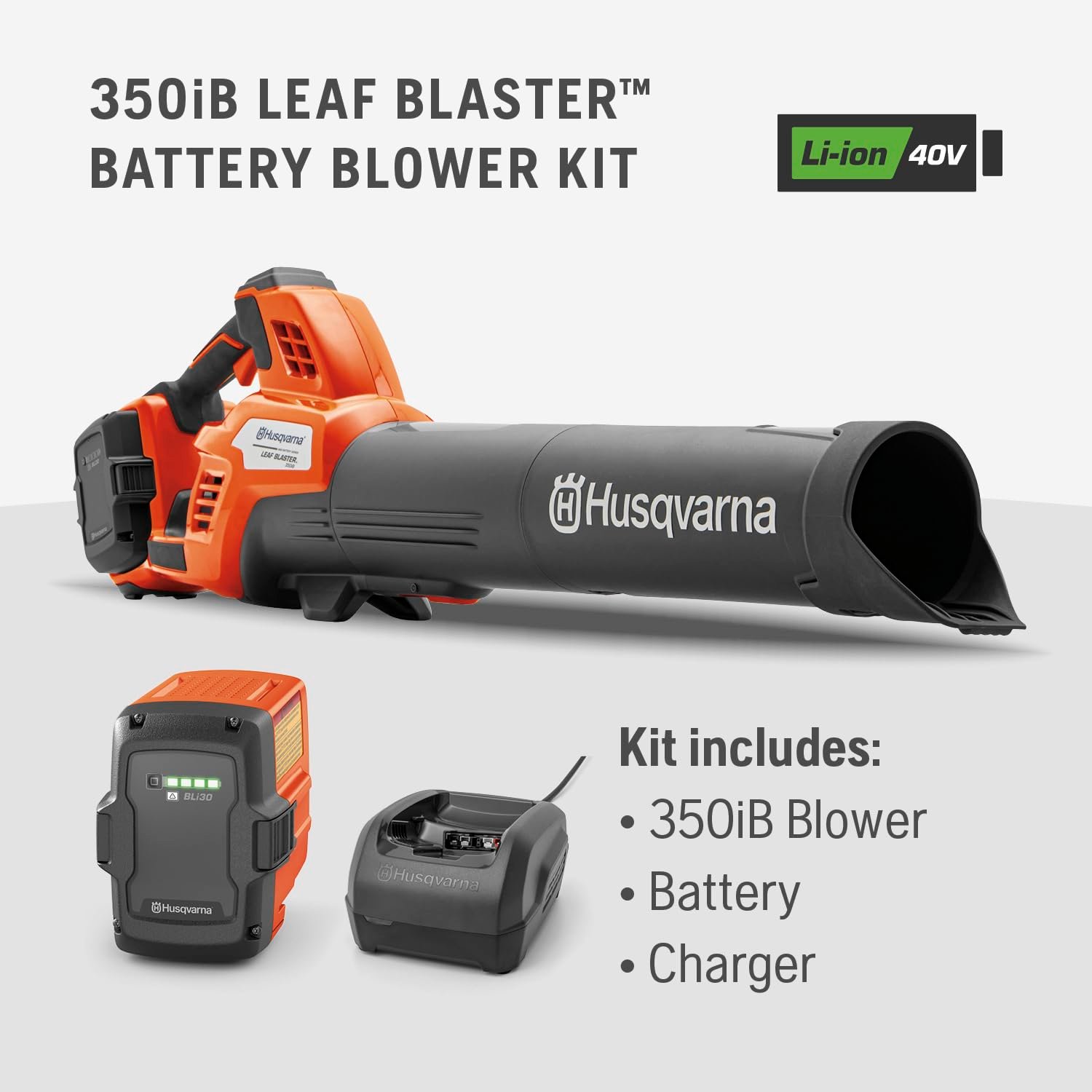 Husqvarna Leaf Blaster 350iB Cordless Leaf Blower 200 MPH, 40V Battery Included - Image 10