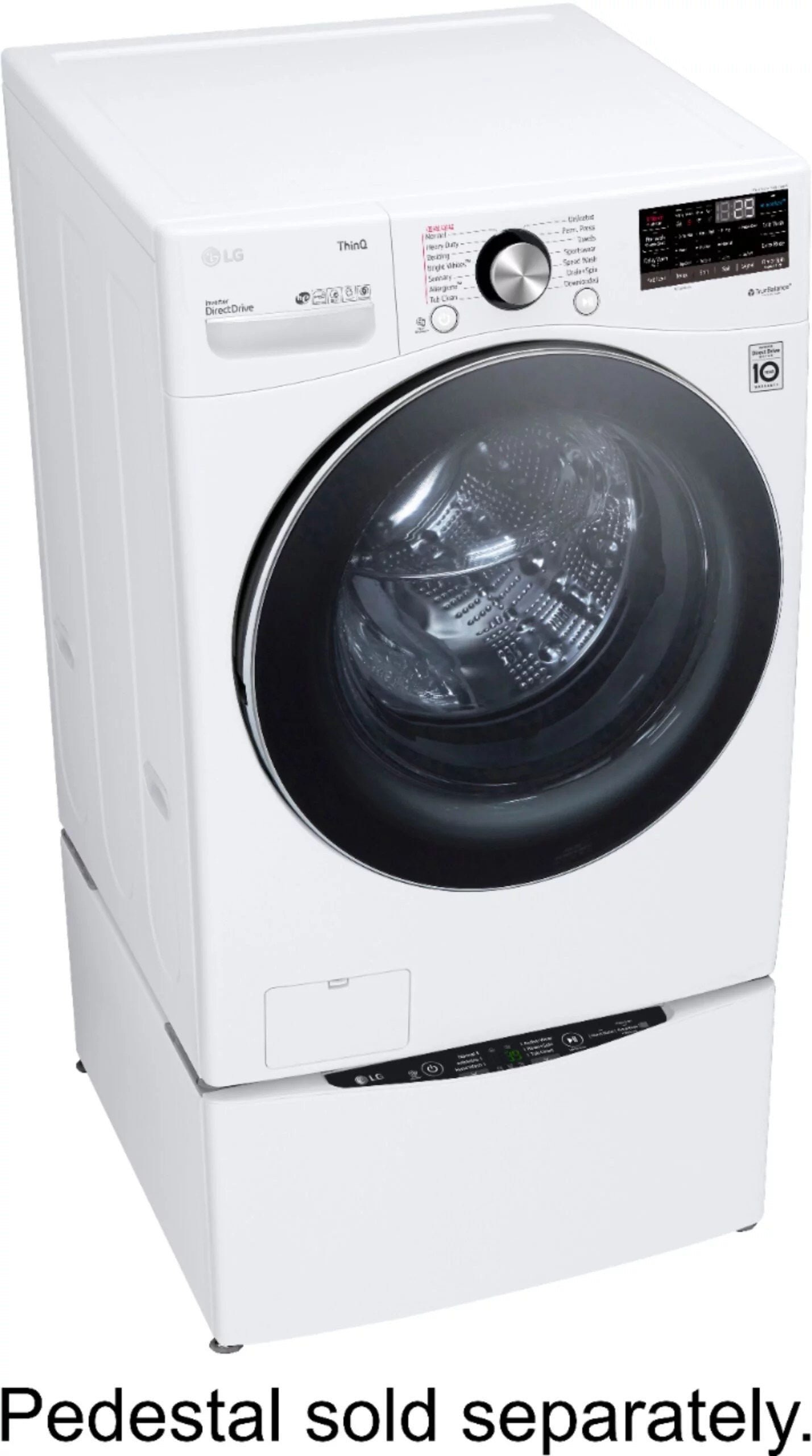 LG – 5.0 Cu. Ft. High-Efficiency Stackable Smart Front Load Washer with Steam and Built-In Intelligence – White - Image 16