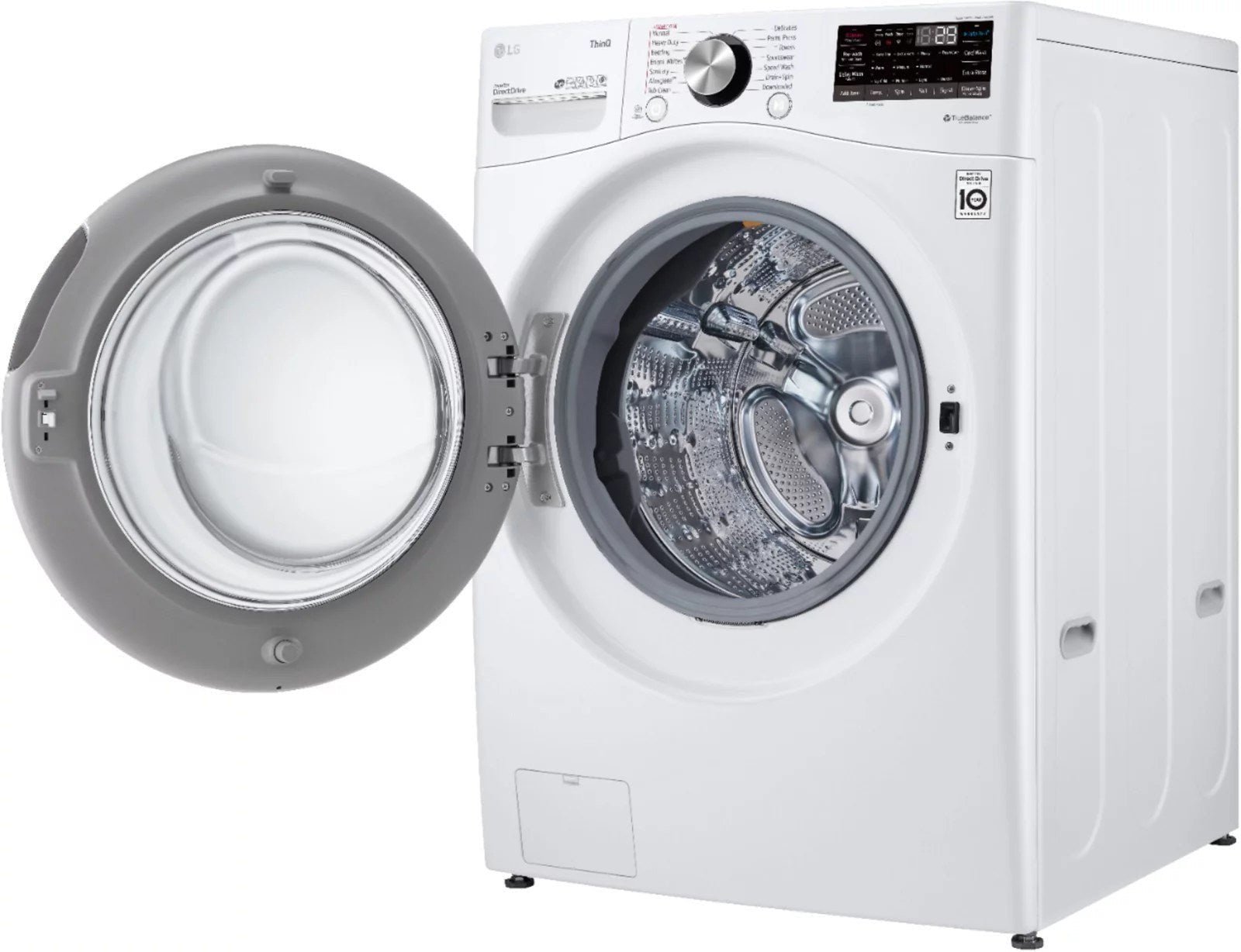 LG – 5.0 Cu. Ft. High-Efficiency Stackable Smart Front Load Washer with Steam and Built-In Intelligence – White - Image 12