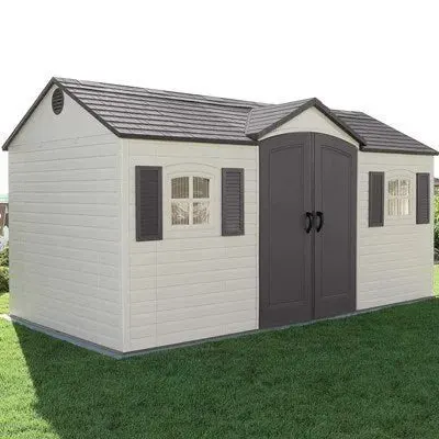 Lifetime Storage Shed: lifetime Garden Building Shed – 15′ X 8′ – Gray - Image 2