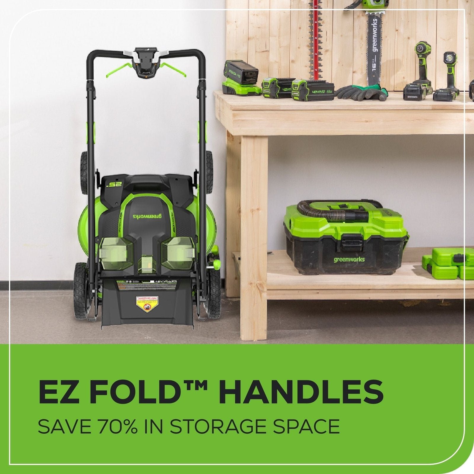 Greenworks 80V 25″ Brushless Cordless Self-Propelled Lawn Mower,3 in 1 Dual Blade LawnMover, W/4.0Ah Battery and Rapid Charger Included - Image 4