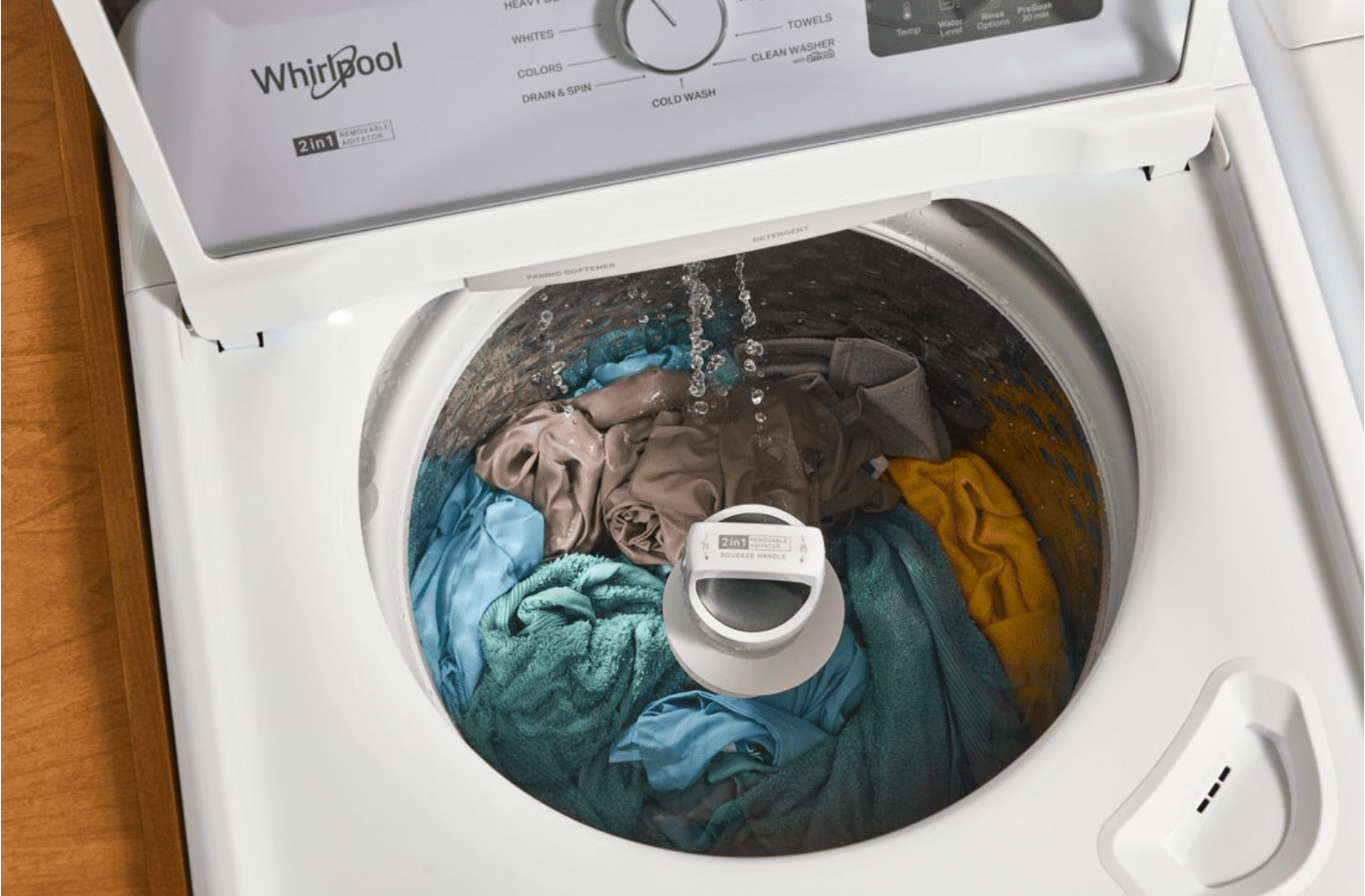 Whirlpool WTW4307SW 4.2–4.3 Cu. Ft. Top Load Washer with 2-in-1 Removable Agitator, Soft Close Glass Lid, White - Image 6