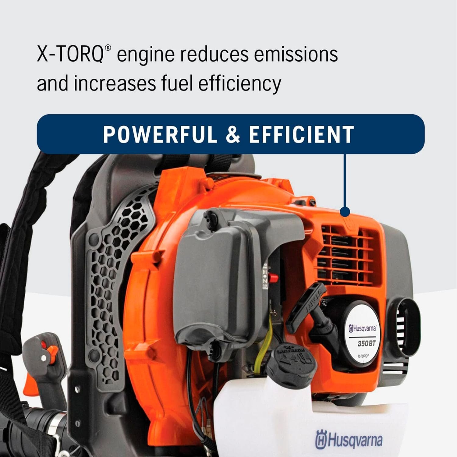 Husqvarna 350BT Gas Backpack Leaf Blower 50.2cc, 692 CFM, 180 MPH - Image 3