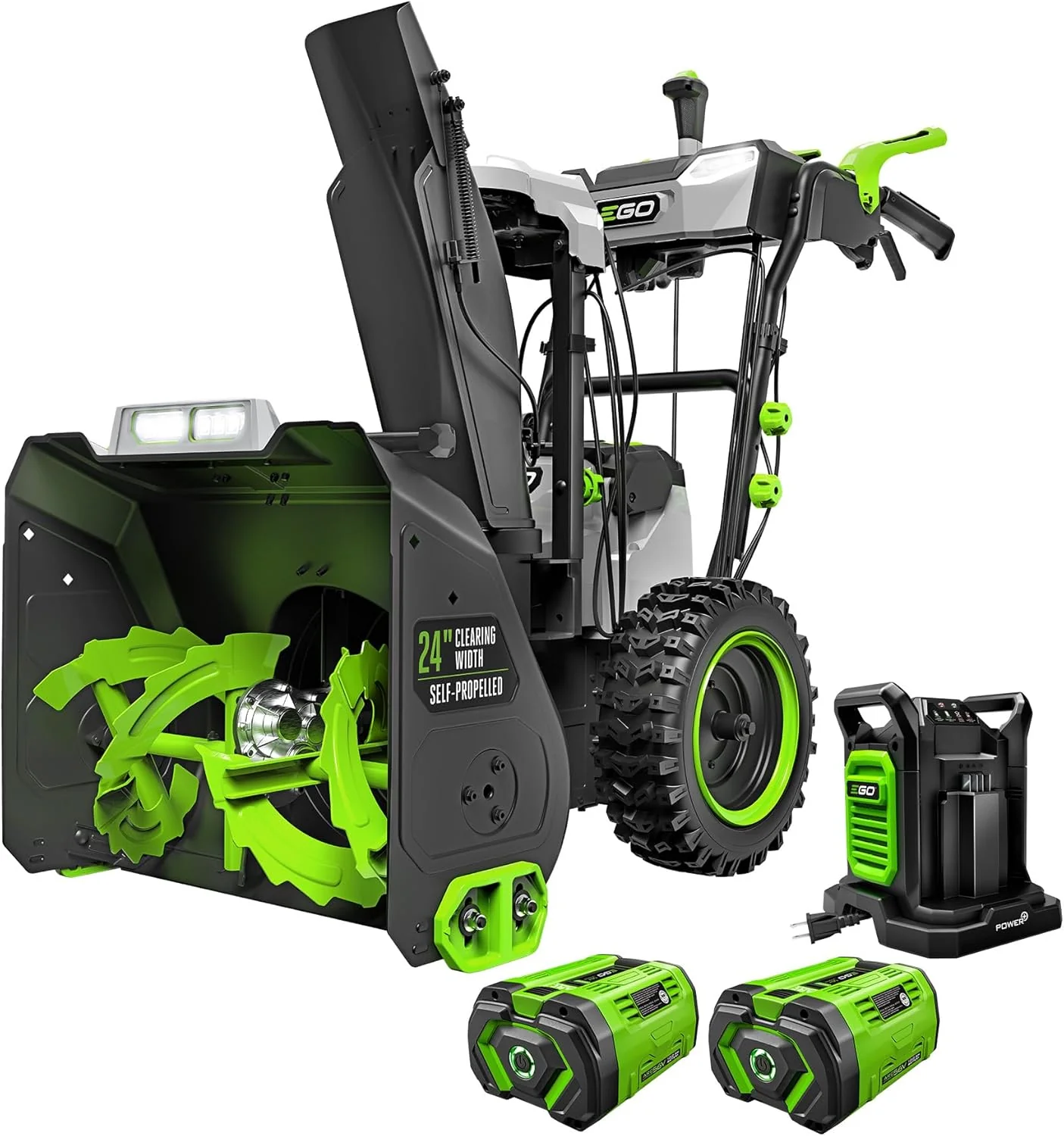 EGO Power+ SNT2405 24-Inch 56V Self-Propelled 2-Stage Cordless Electric Snow Blower with (2) 7.5Ah Batteries & Dual-Port Charger - Image 2