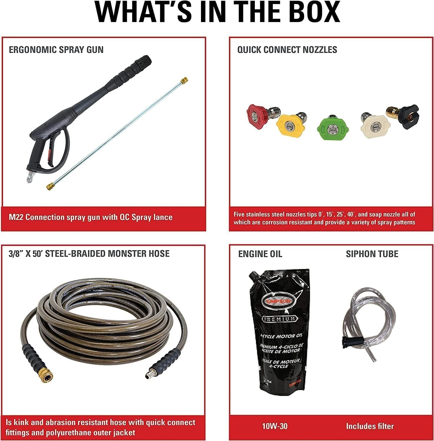 Simpson PowerShot PS60843 – 4400 PSI 4.0 GPM Commercial Gas Pressure Washer with 50 ft Hose | Cold Water, 49-State Compliant - Image 4