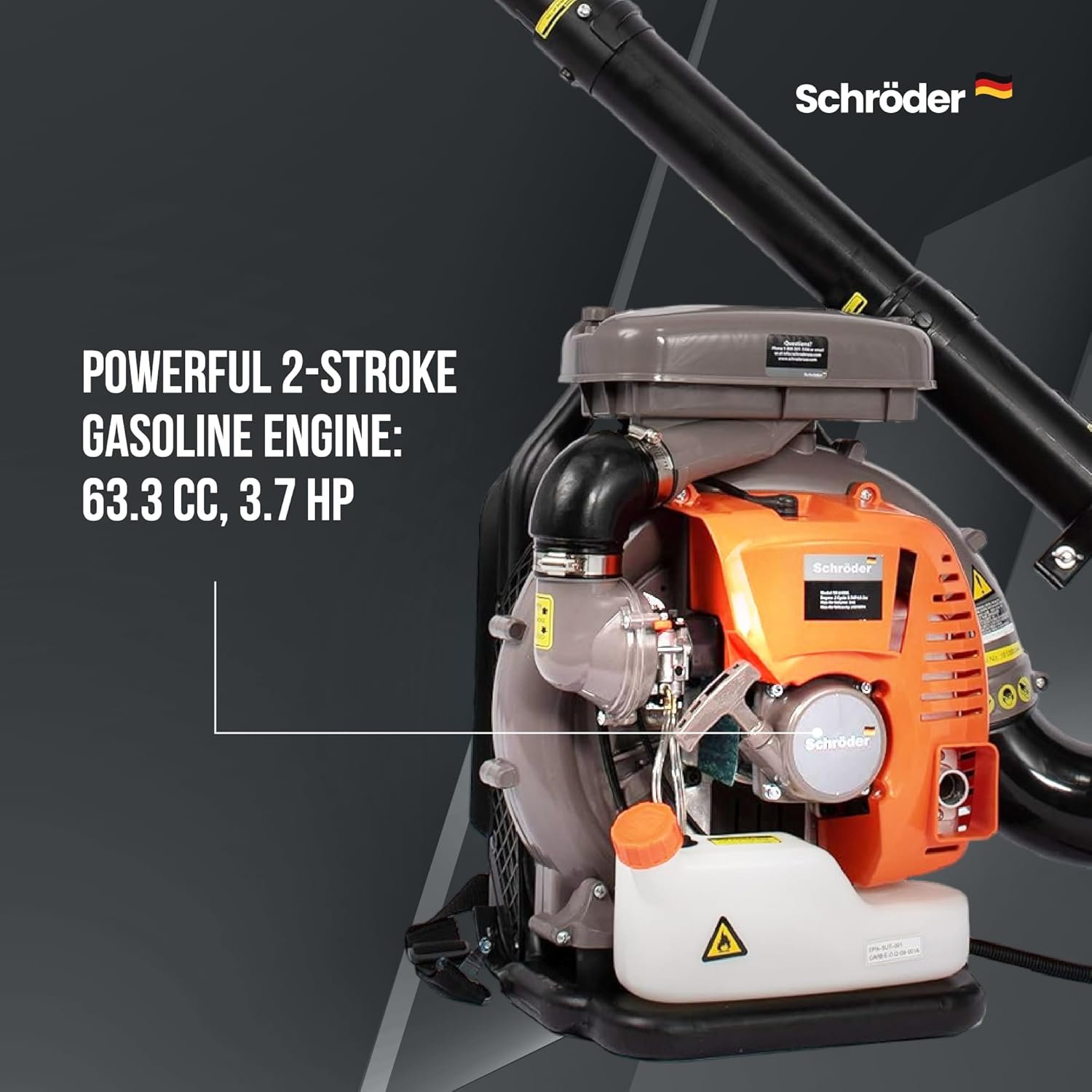 Schröder SR-6400L Backpack Gas Leaf Blower, 3.7 HP Engine - Image 3