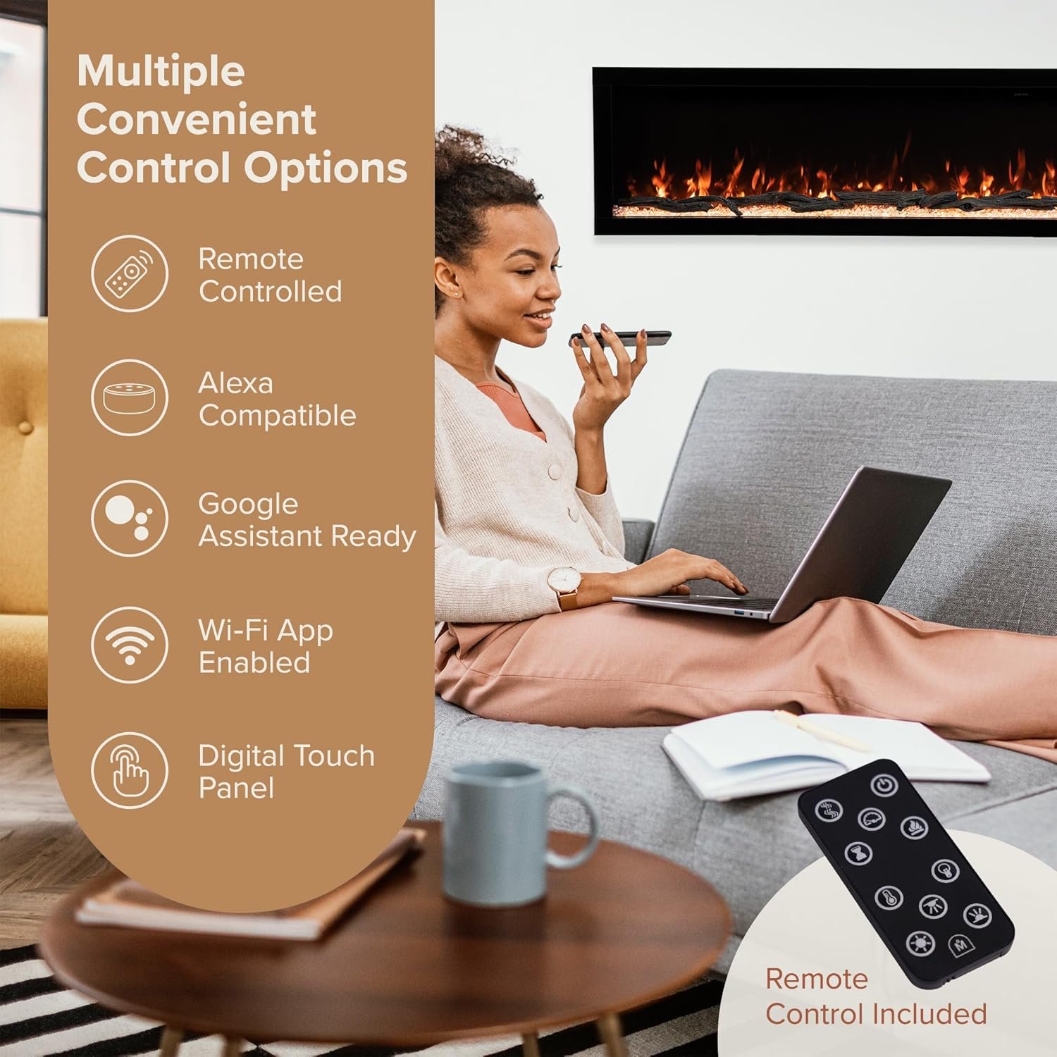 Modern Ember Highmark 60-Inch Smart Linear Electric Fireplace, WiFi & 10-Color Flames - Image 39