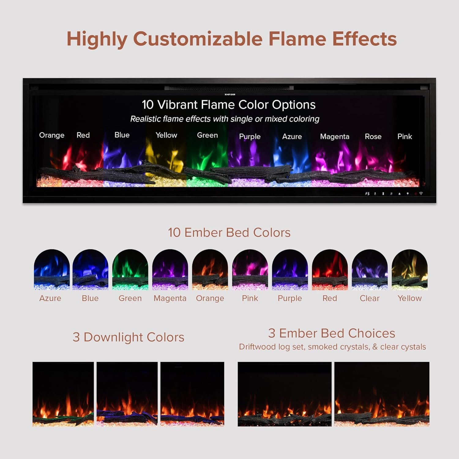 Modern Ember Highmark 60-Inch Smart Linear Electric Fireplace, WiFi & 10-Color Flames - Image 29