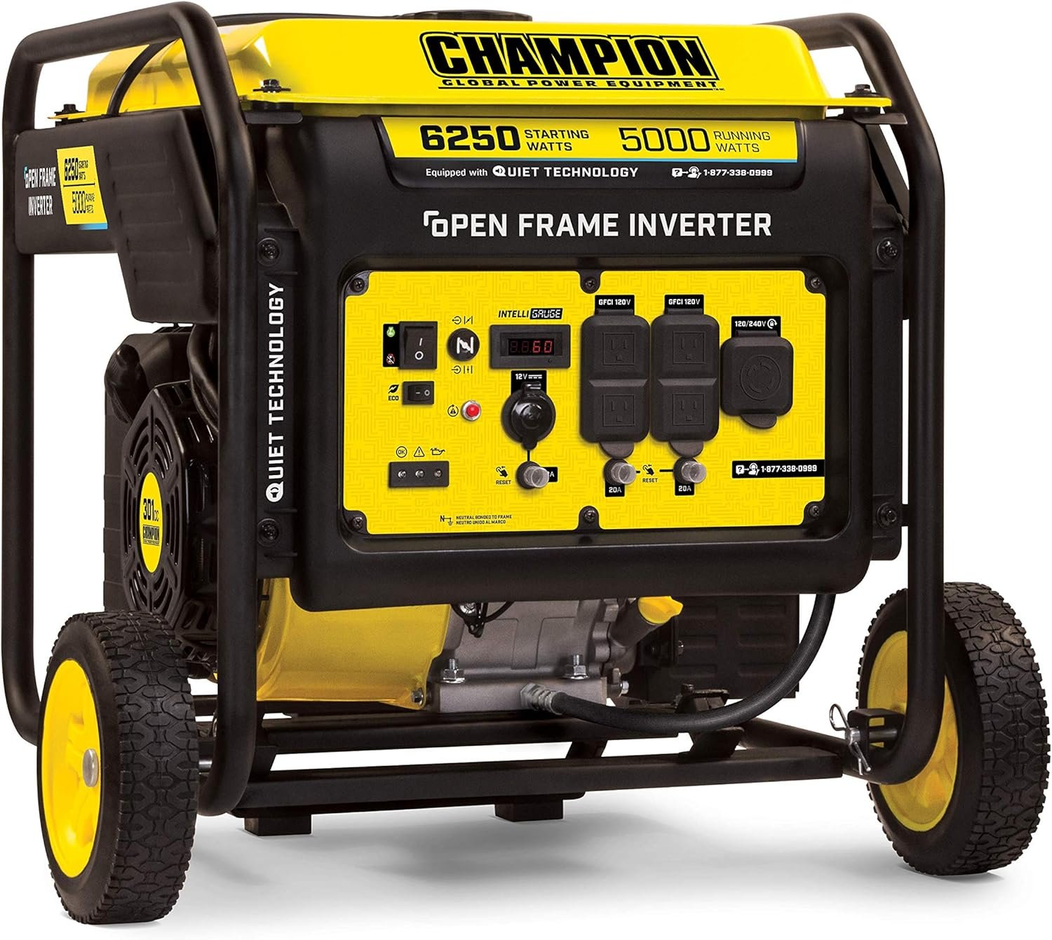 Champion 6250-Watt Open Frame Inverter Generator (100519) + Weather-Resistant Storage Cover - Image 2