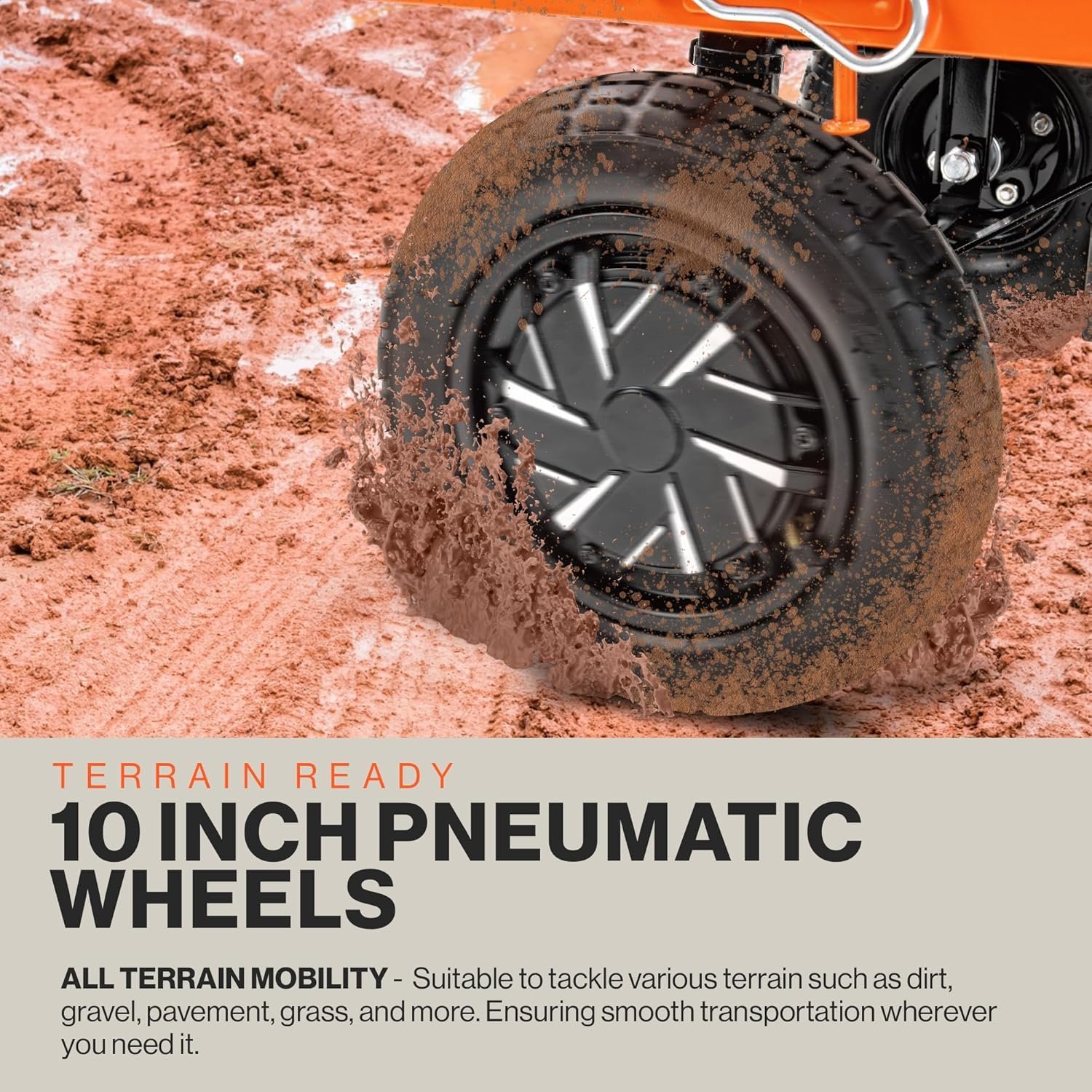 SuperHandy Electric-Assist Garden Cart, 5.7 Cu Ft, 440 lbs Load, All-Terrain Wheels - Image 6